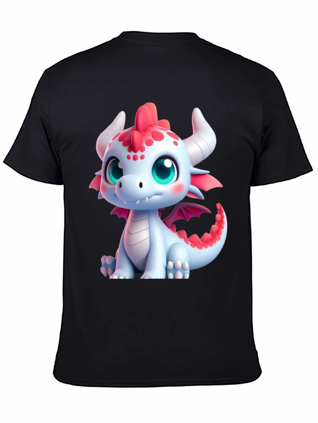 Cute Dragon Graphic Tee - Black Soft Style Shirt