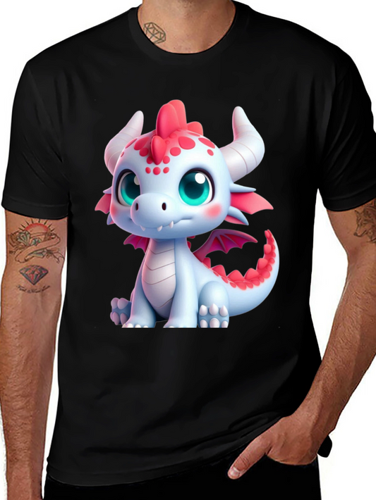 Cute Dragon Graphic Tee - Black Soft Style Shirt