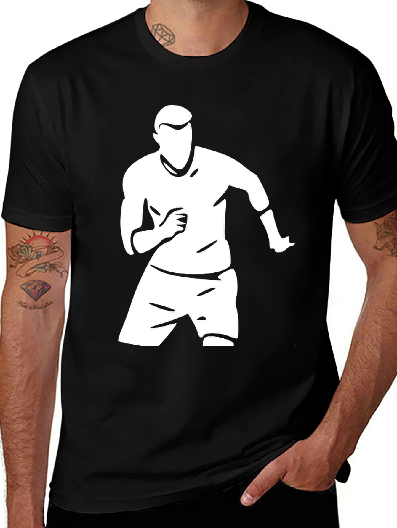 Cool Silhouette Graphic Tee - Black Cotton Blend