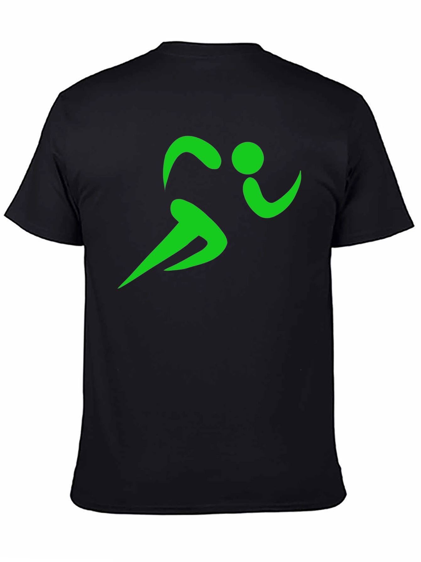 Green Runner Graphic Black T-Shirt