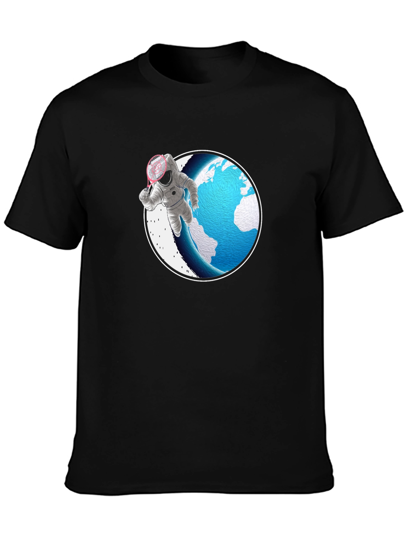 Astronaut Badminton T-Shirt - Space Sports Tee