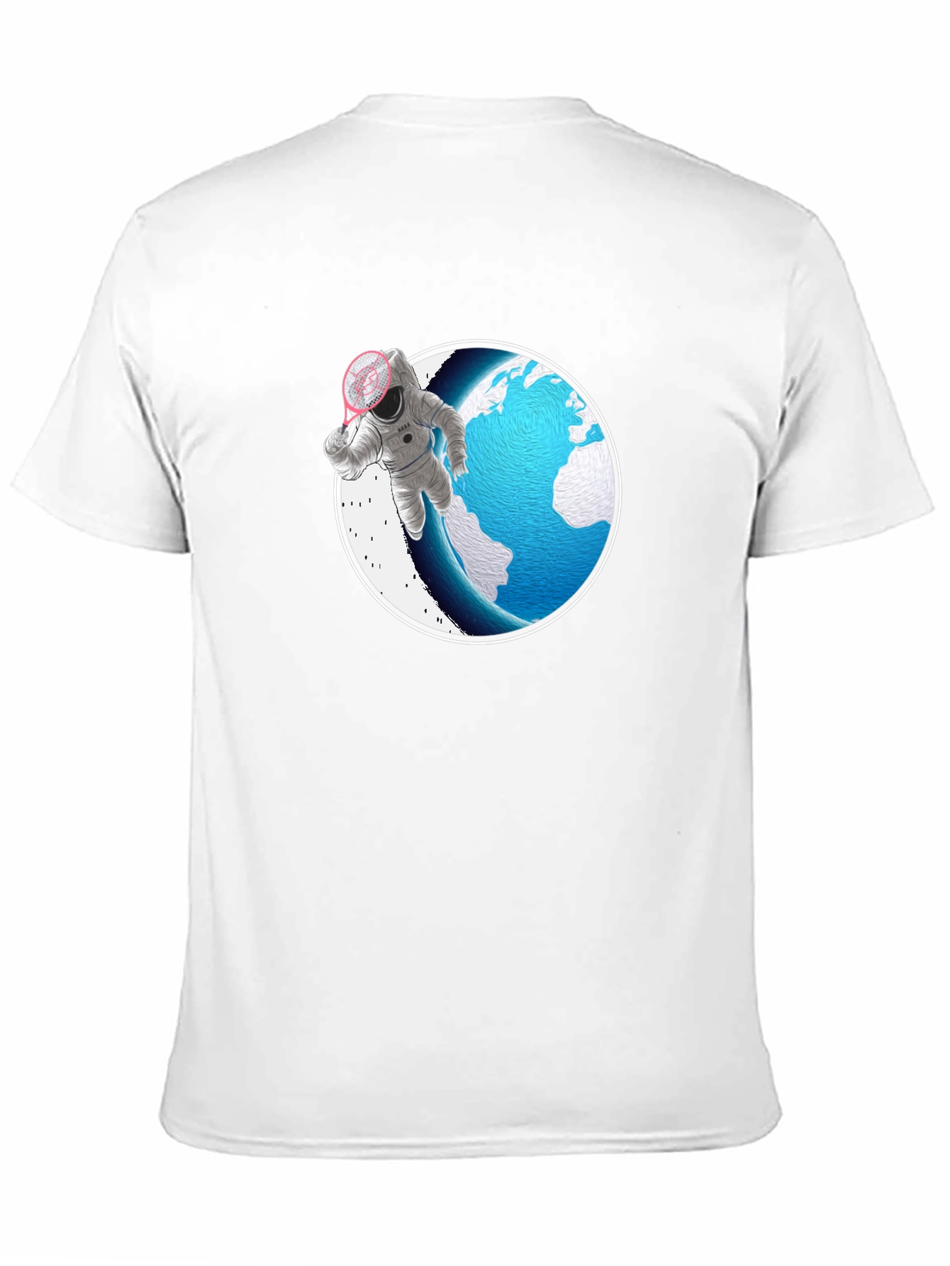 Astronaut Badminton T-Shirt - Space Sports Tee