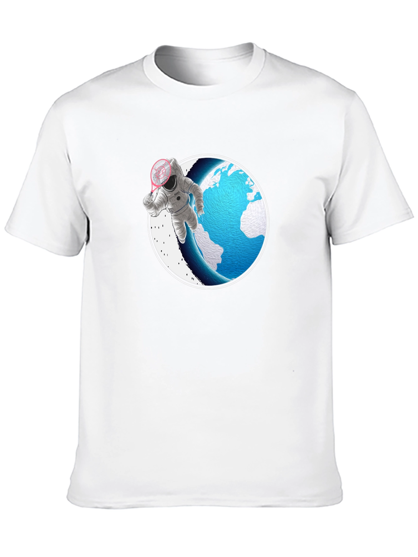 Astronaut Badminton T-Shirt - Space Sports Tee
