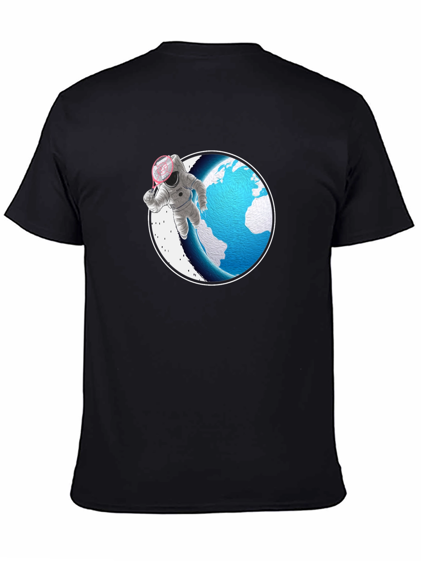 Astronaut Badminton T-Shirt - Space Sports Tee