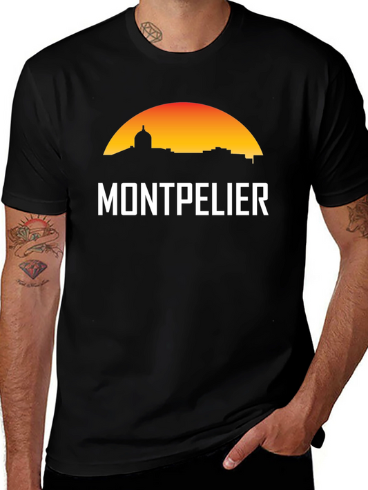 Montpellier Cityscape Black T-Shirt