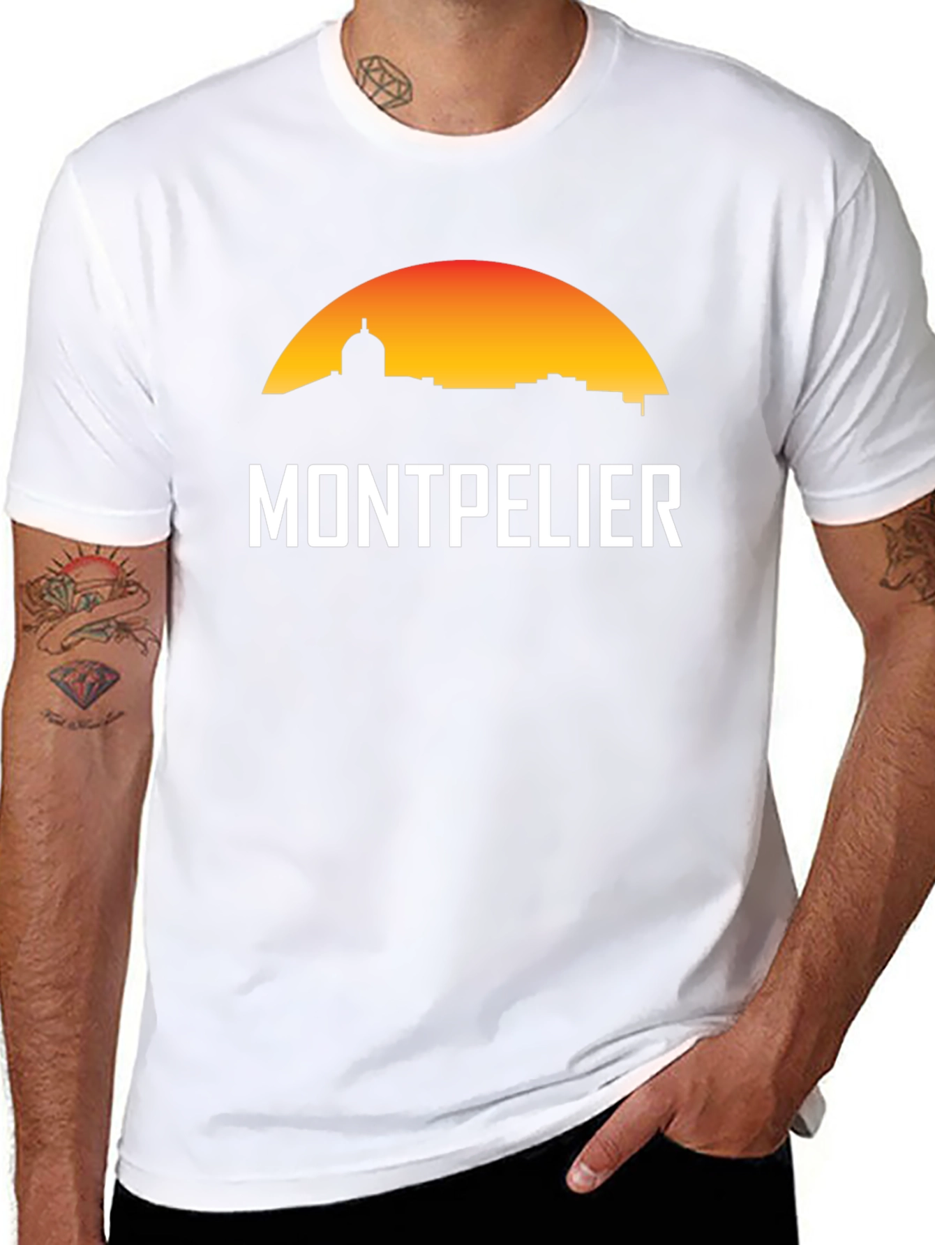 Montpellier Cityscape Black T-Shirt
