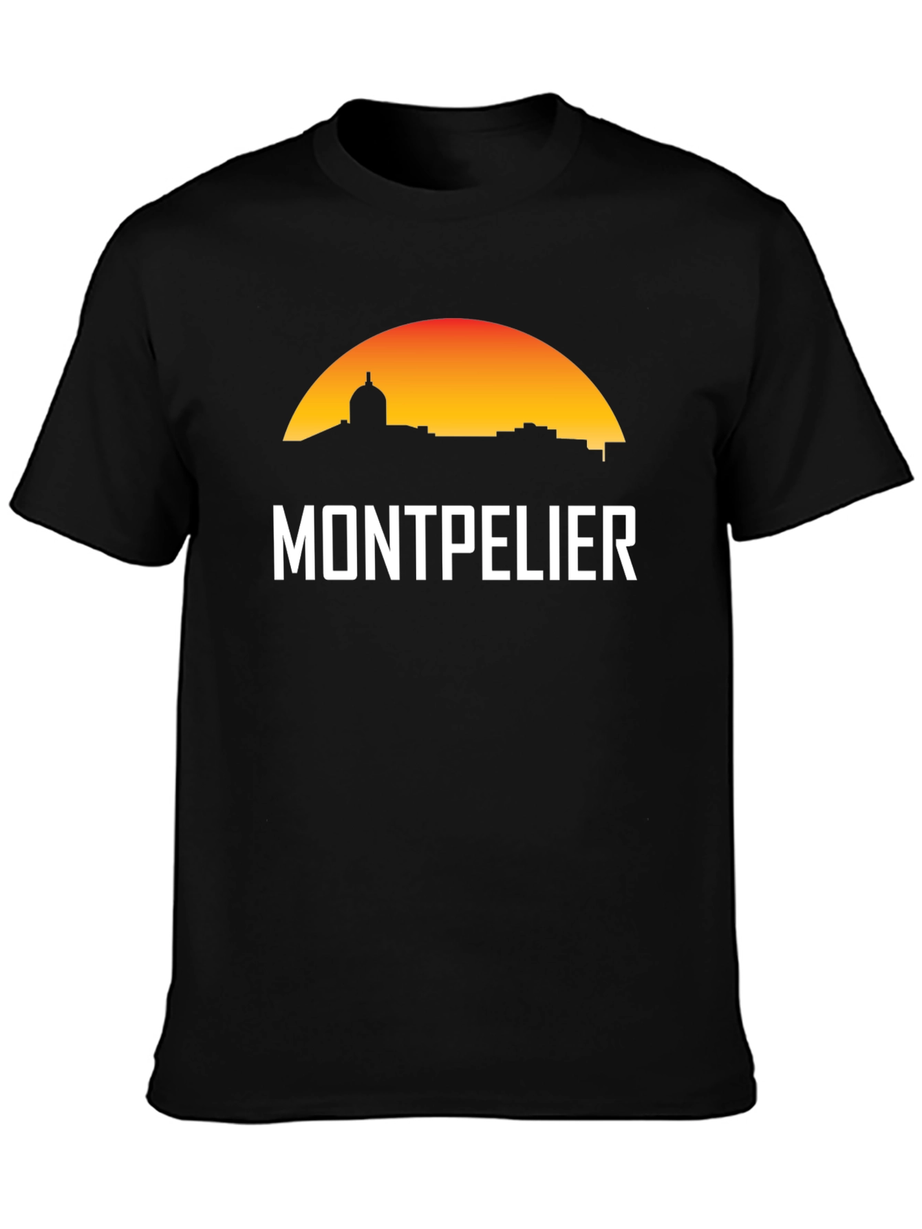 Montpellier Cityscape Black T-Shirt