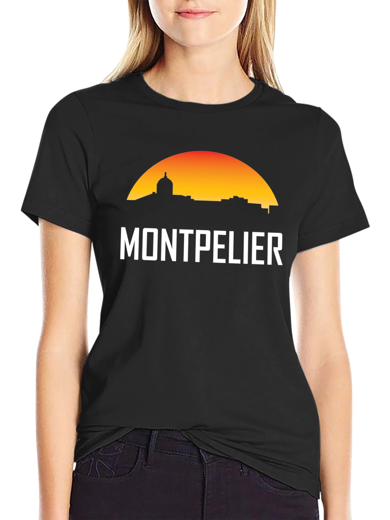 Montpellier Cityscape Black T-Shirt