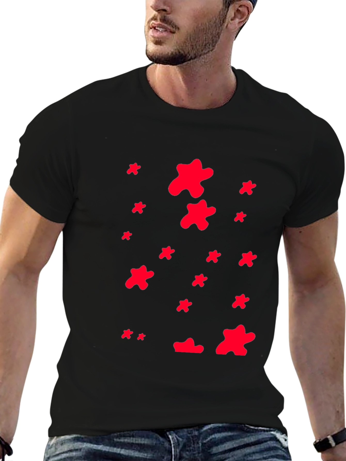 Abstract Print Crew Neck T-Shirt
