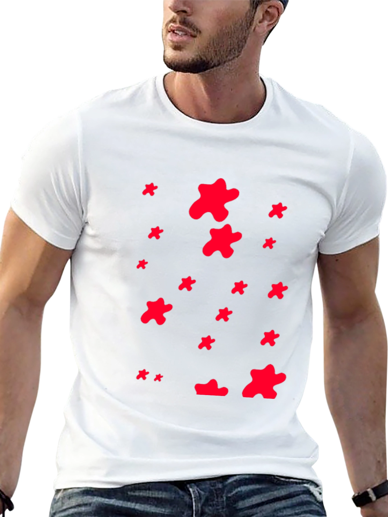 Abstract Print Crew Neck T-Shirt