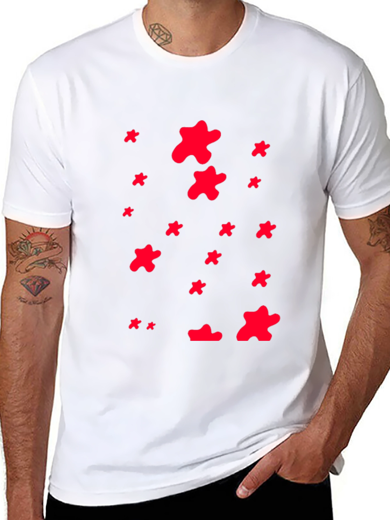 Abstract Print Crew Neck T-Shirt