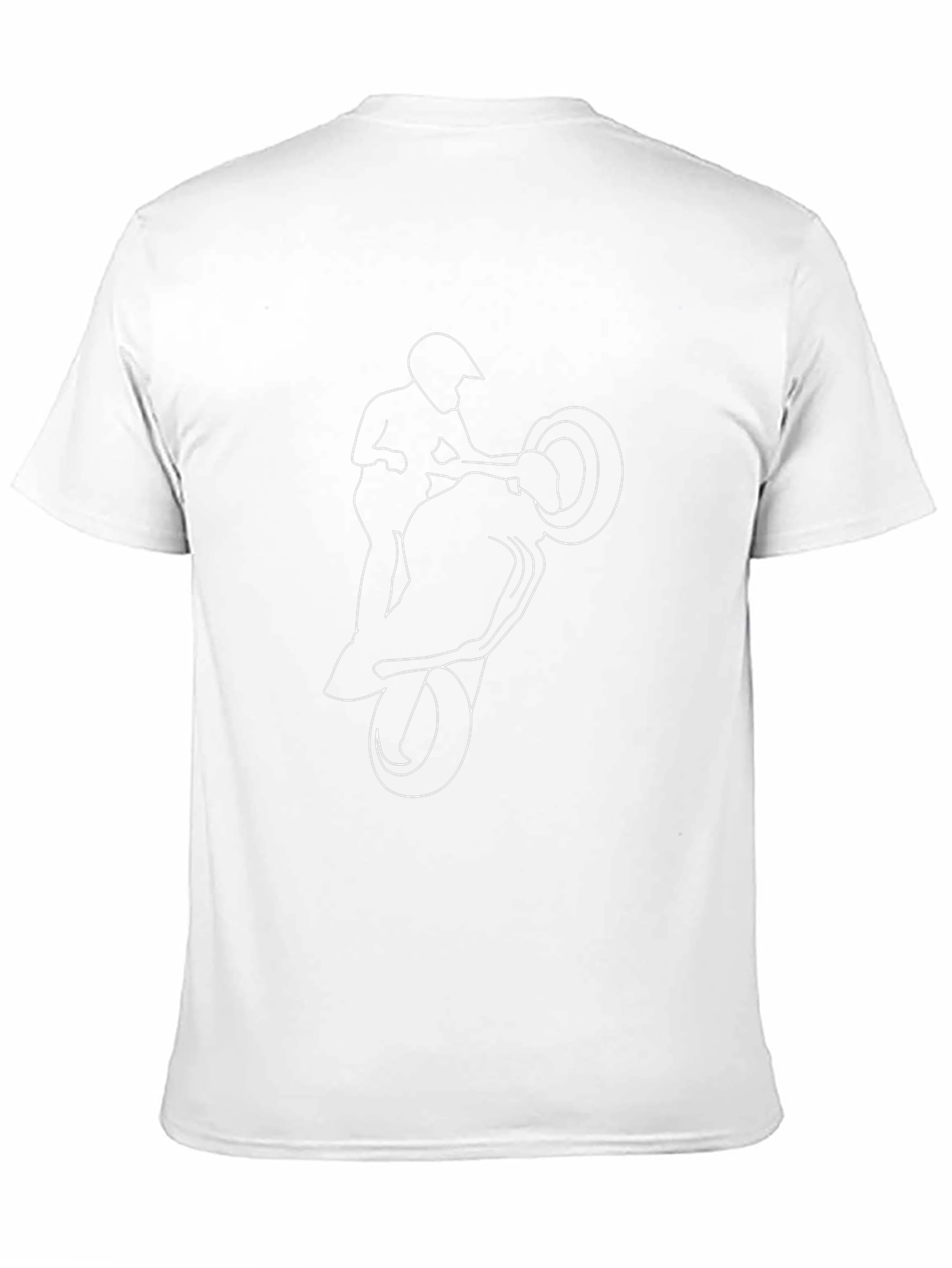 Motorcycle Stunt Graphic Tee - Black Casual T-Shirt