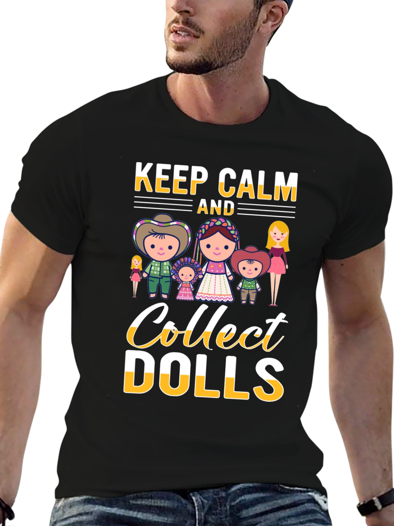 Keep Calm and Collect Dolls T-Shirt - Black