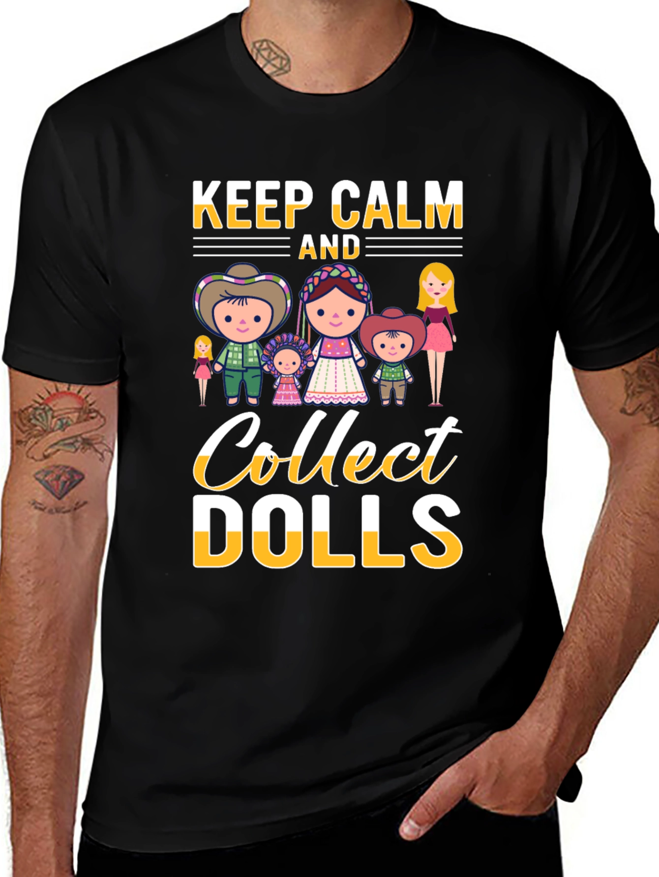 Keep Calm and Collect Dolls T-Shirt - Black