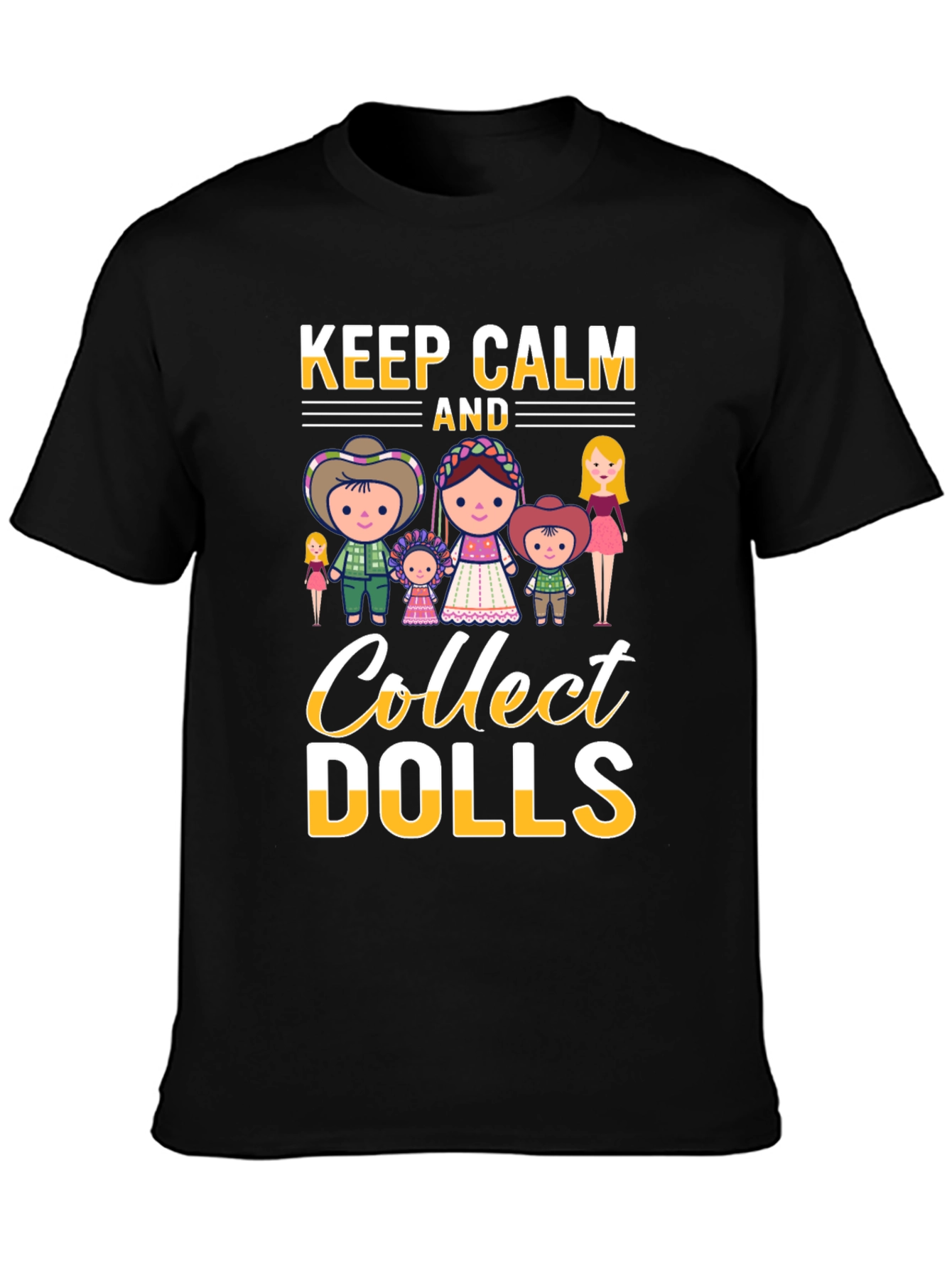 Keep Calm and Collect Dolls T-Shirt - Black