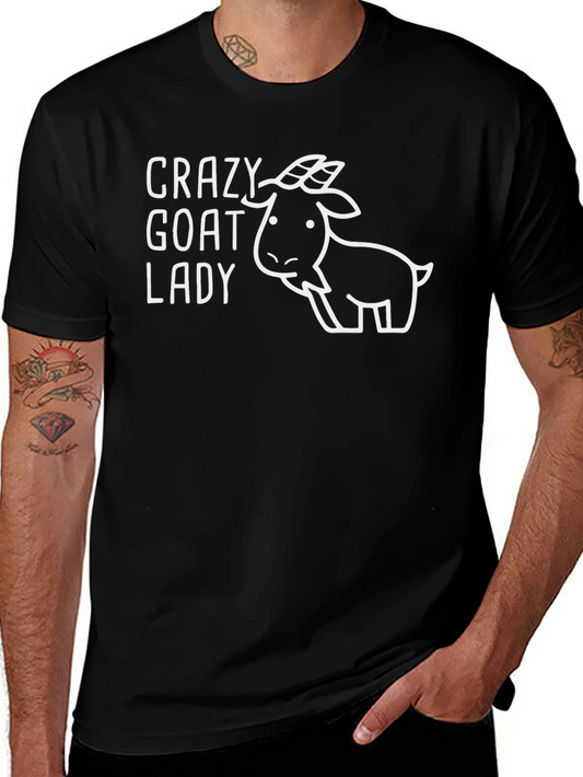 Crazy Goat Lady Graphic T-Shirt - Black