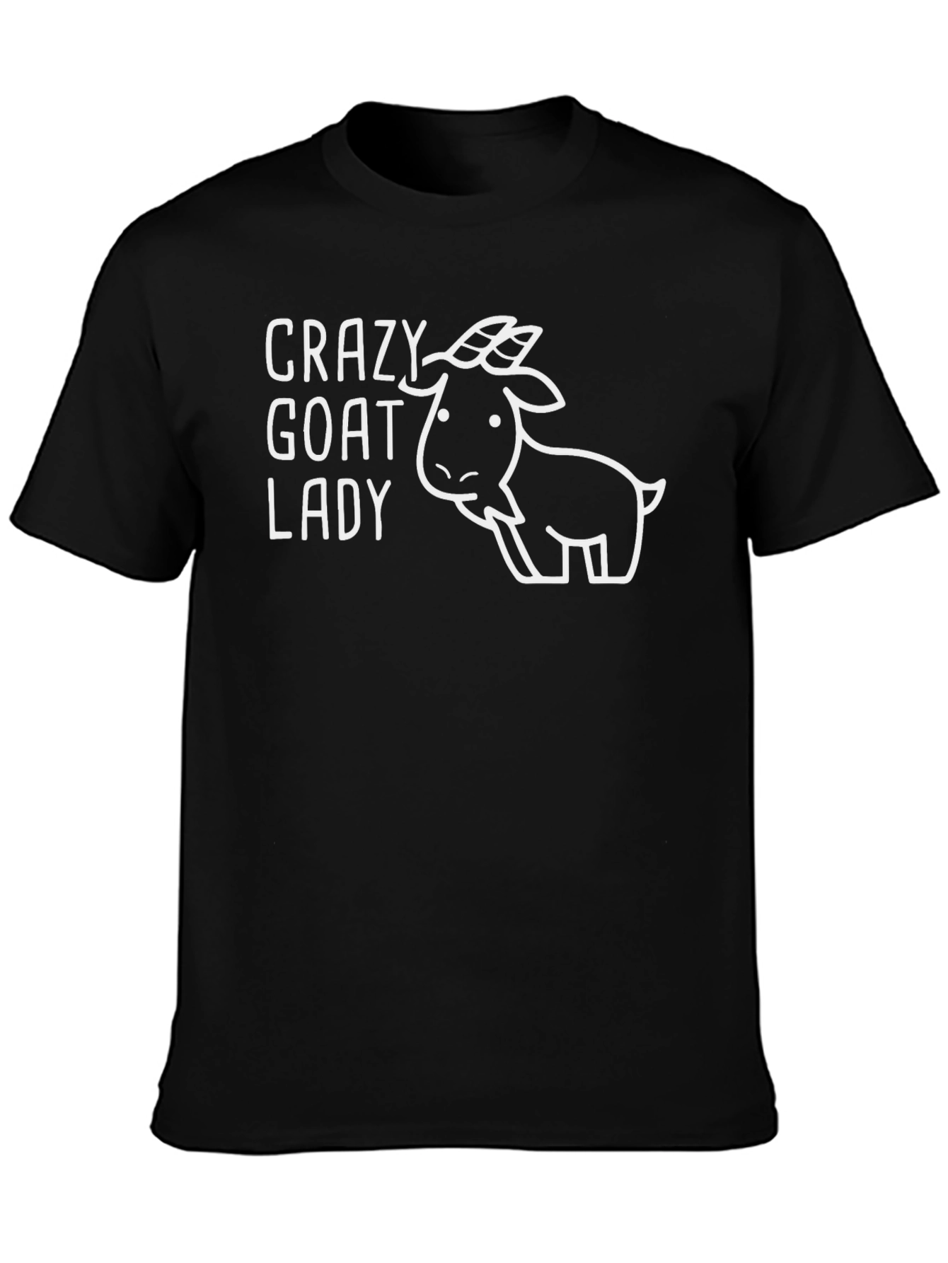 Crazy Goat Lady Graphic T-Shirt - Black
