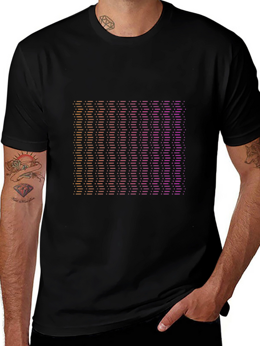 Gradient Striped Graphic Tee - Modern Black T-Shirt