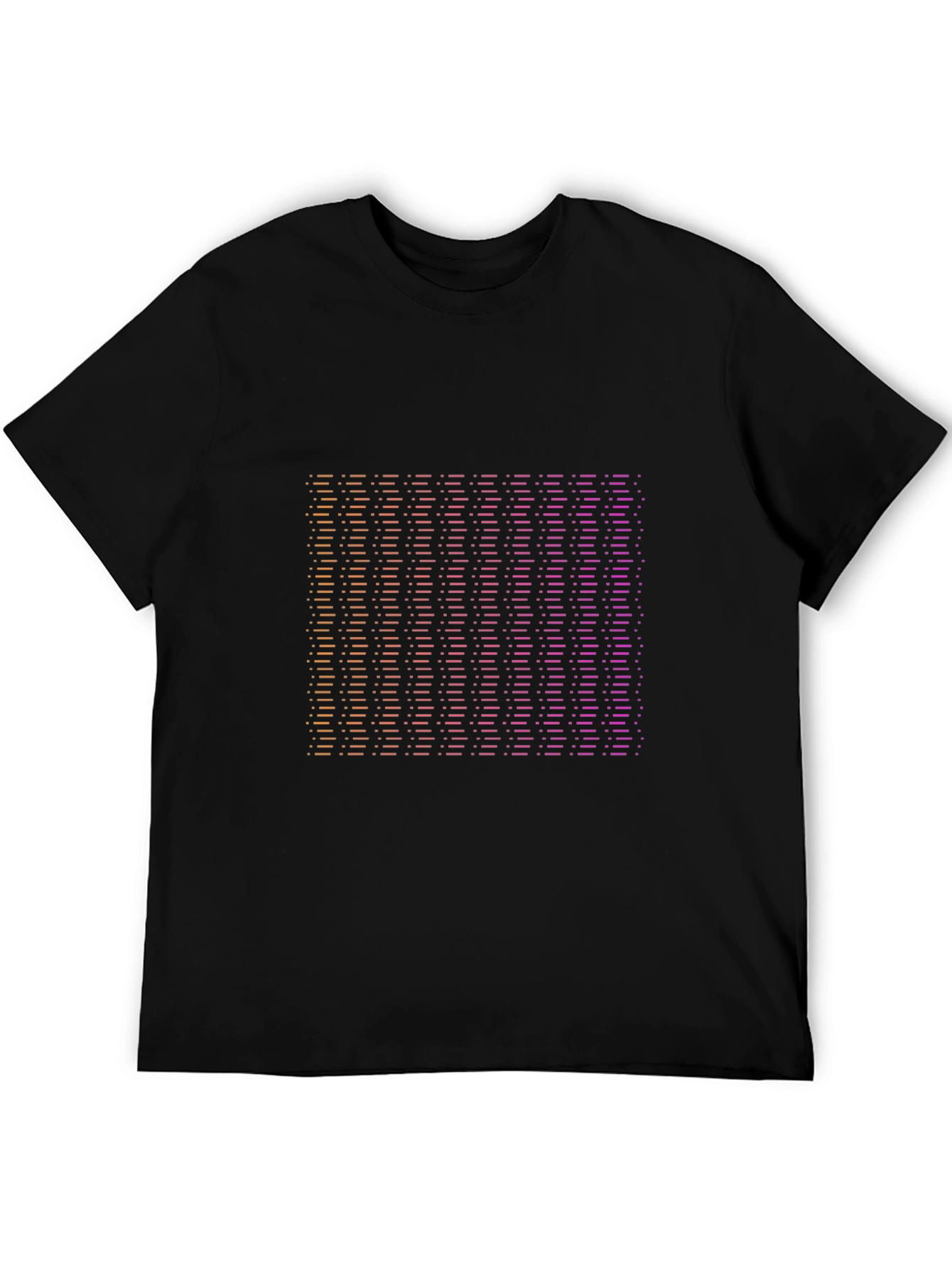 Gradient Striped Graphic Tee - Modern Black T-Shirt