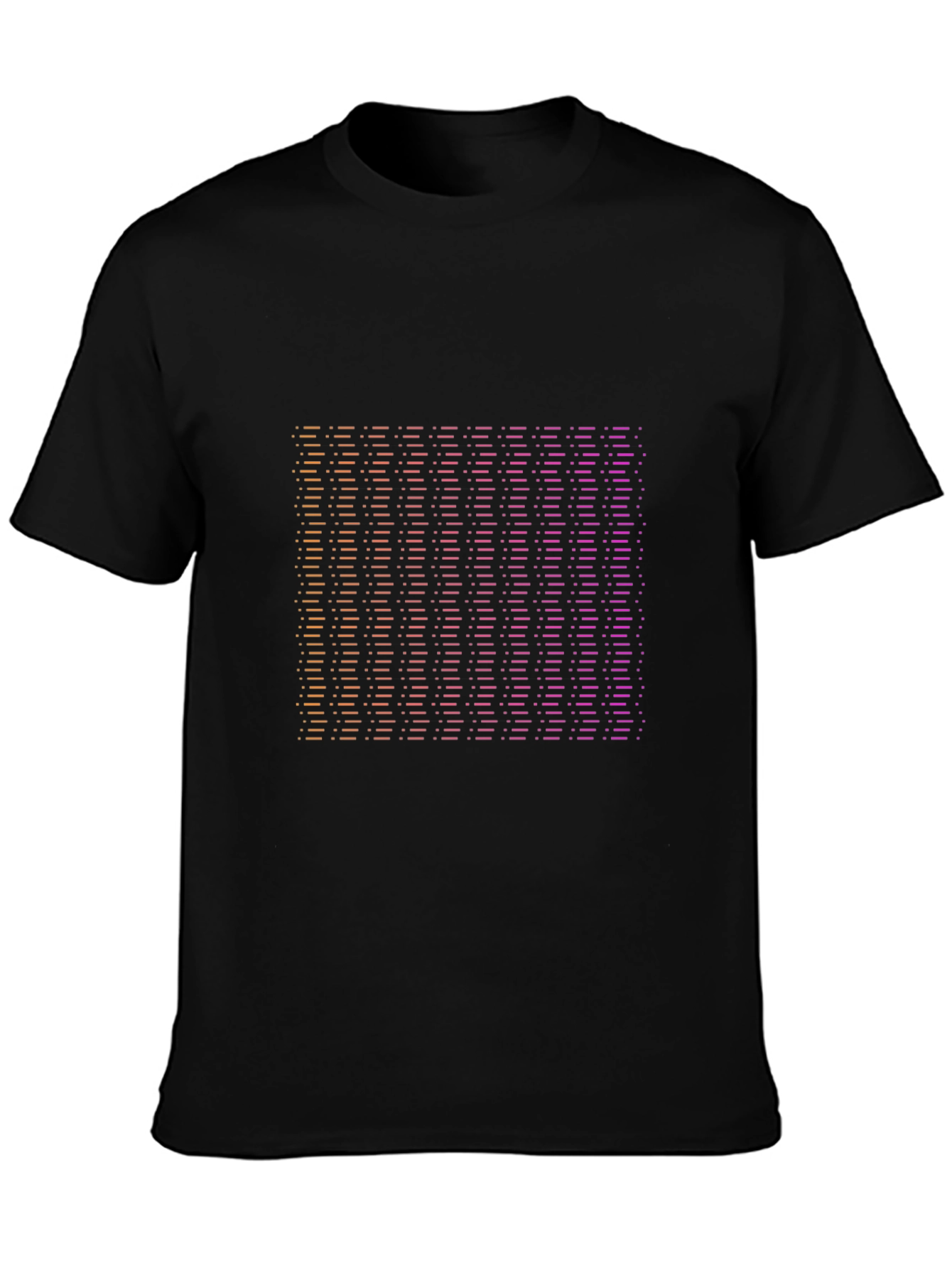 Gradient Striped Graphic Tee - Modern Black T-Shirt