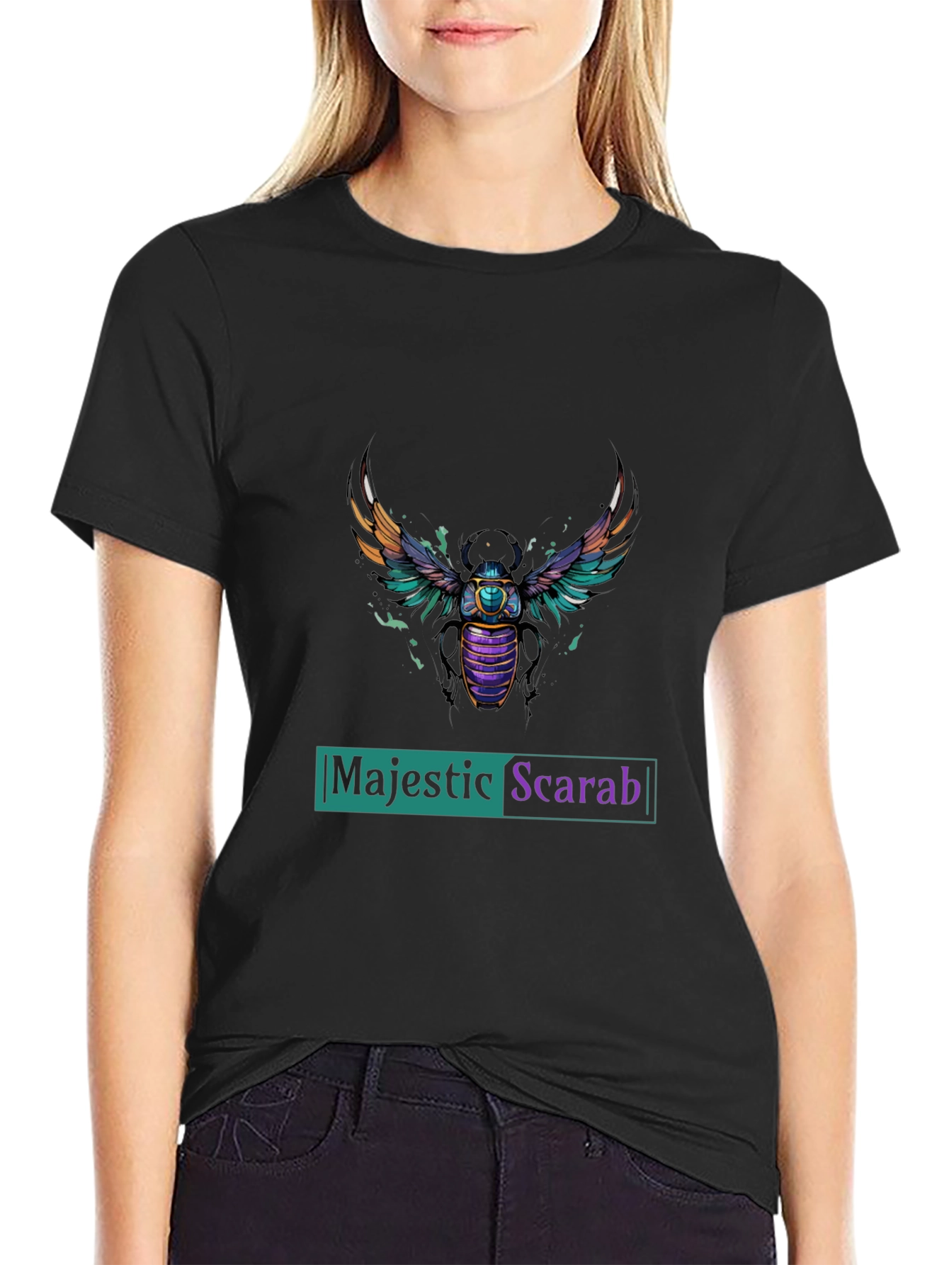 Majestic Scarab Graphic T-Shirt
