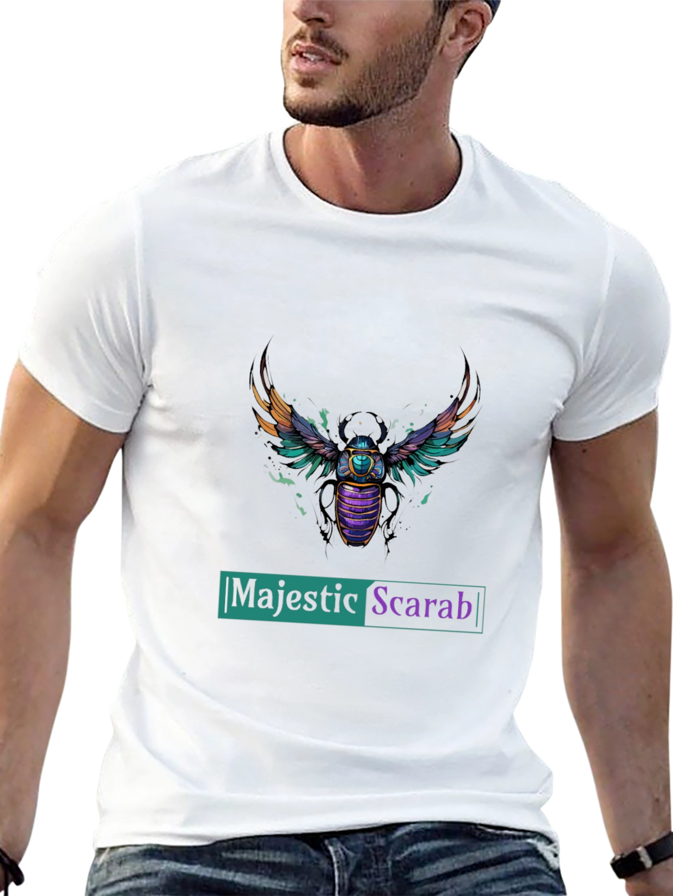 Majestic Scarab Graphic T-Shirt