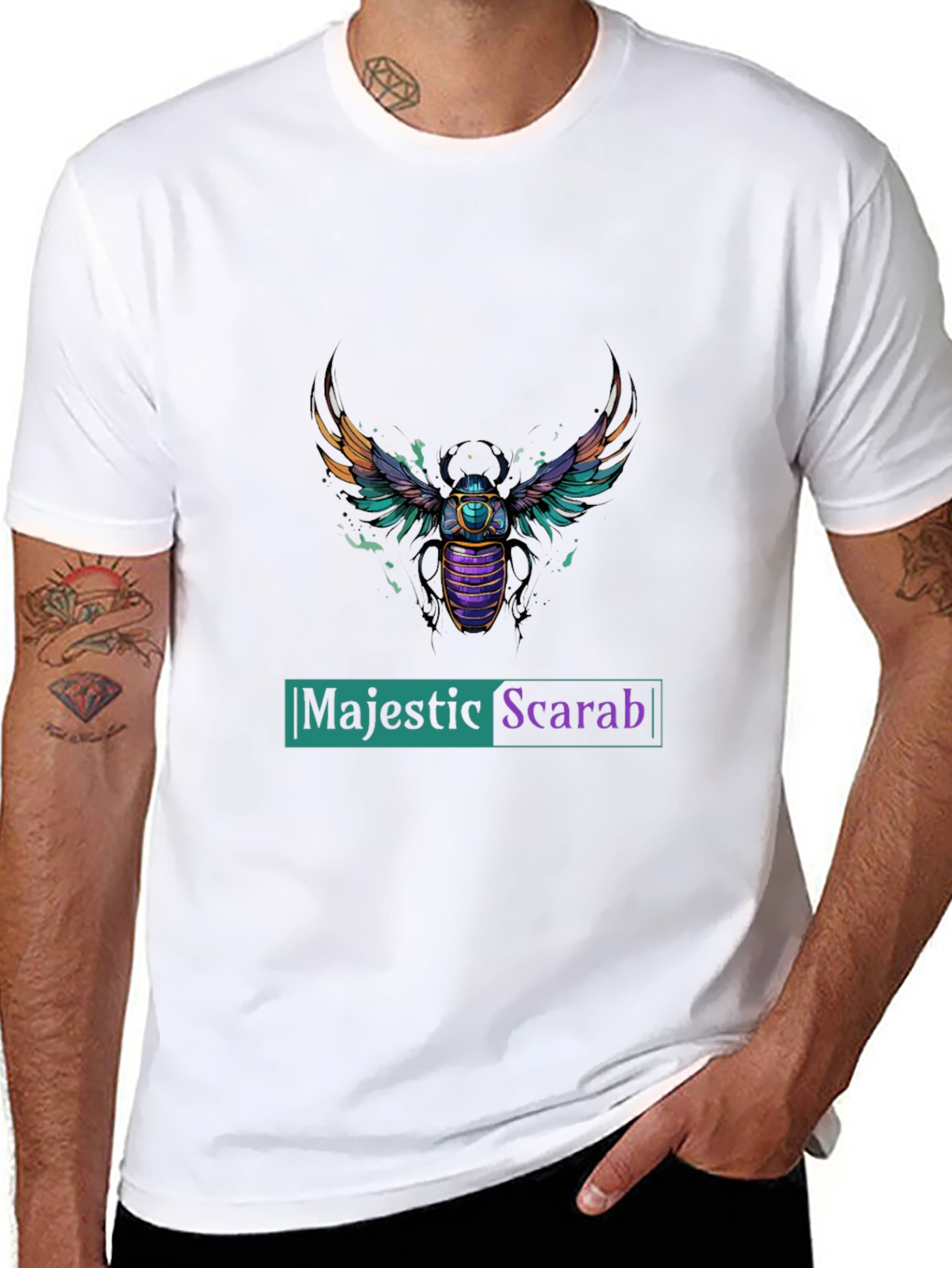 Majestic Scarab Graphic T-Shirt