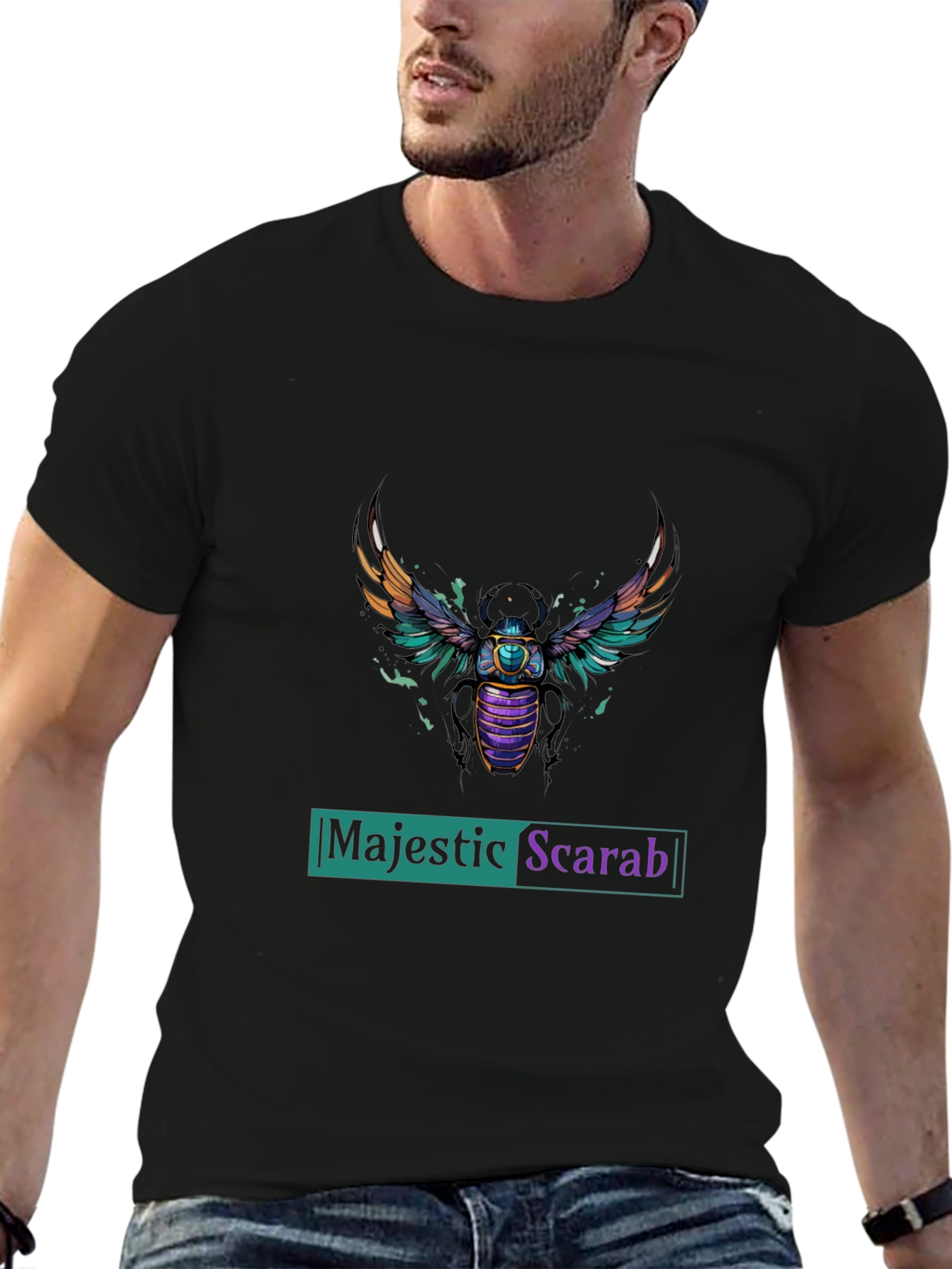 Majestic Scarab Graphic T-Shirt