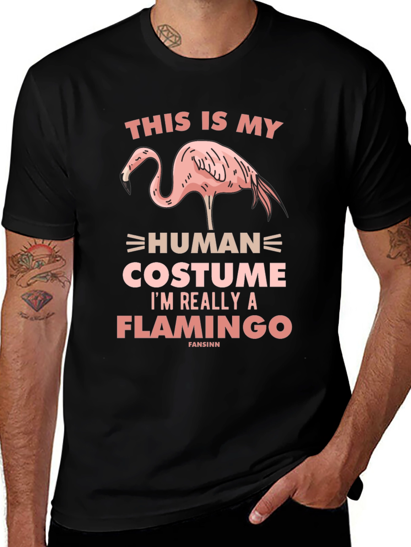 Funny Flamingo Human Costume T-Shirt
