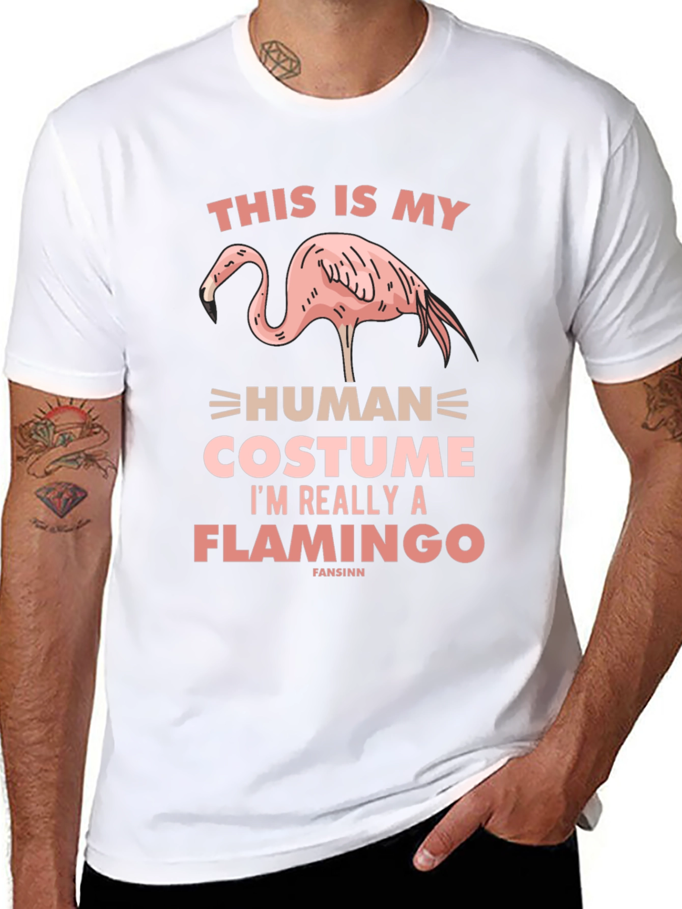 Funny Flamingo Human Costume T-Shirt