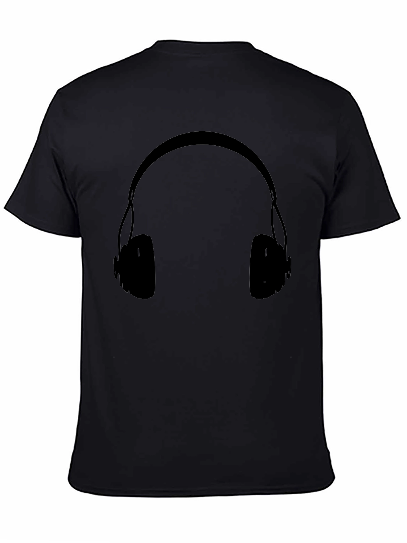 Headphones Graphic Black T-Shirt