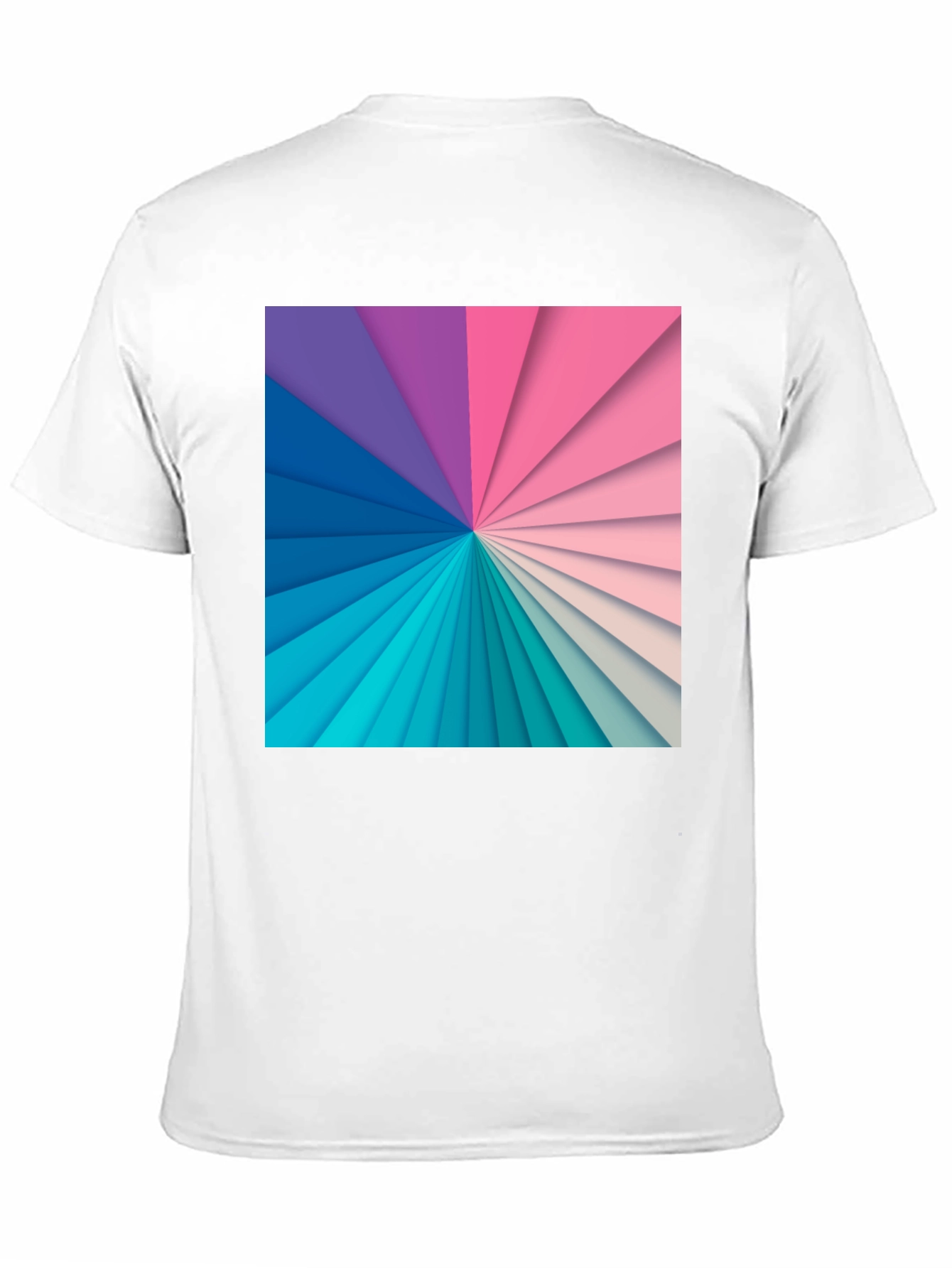 Geometric Rainbow Graphic Print Black T-Shirt