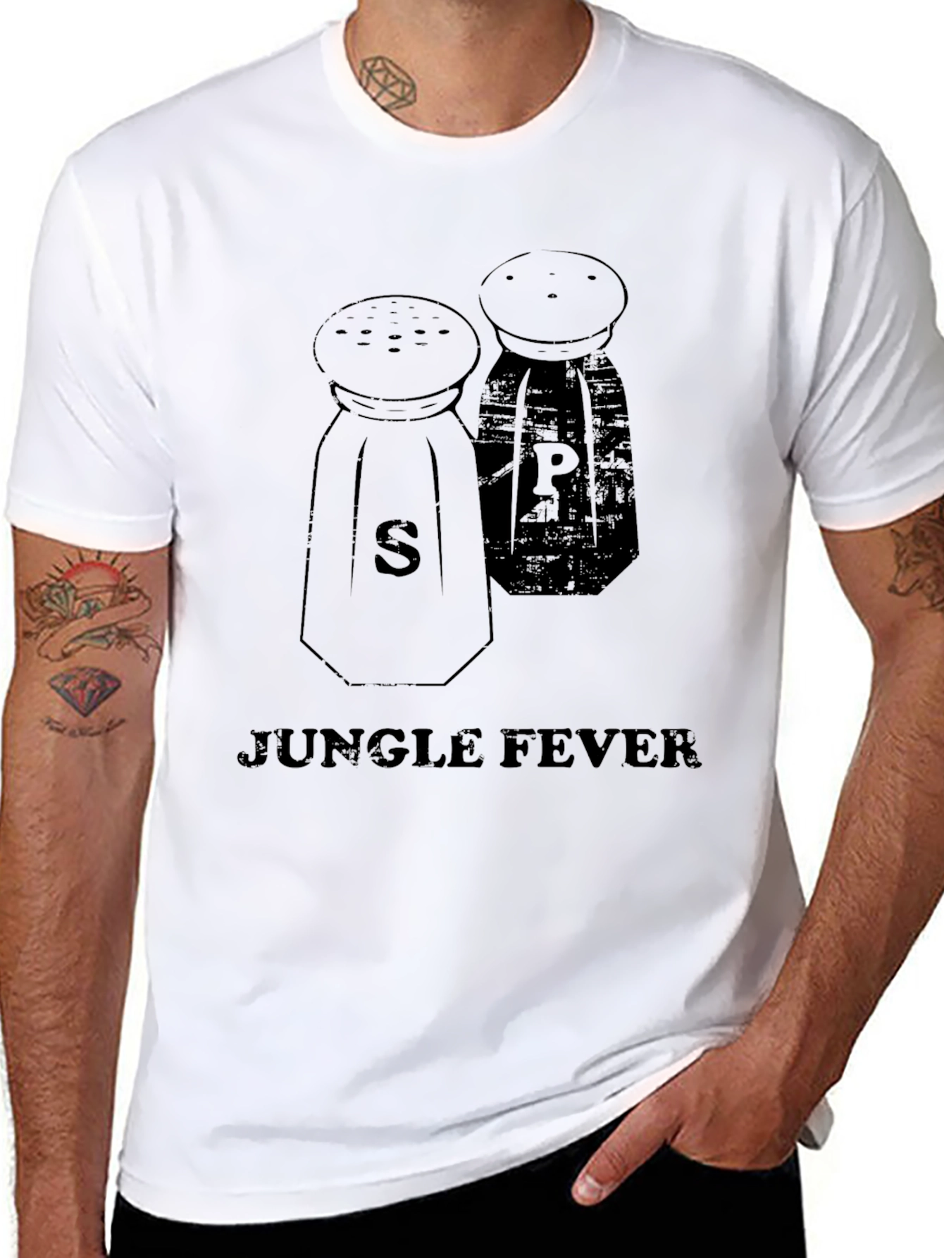 Salt & Pepper Shaker Jungle Fever Black T-Shirt