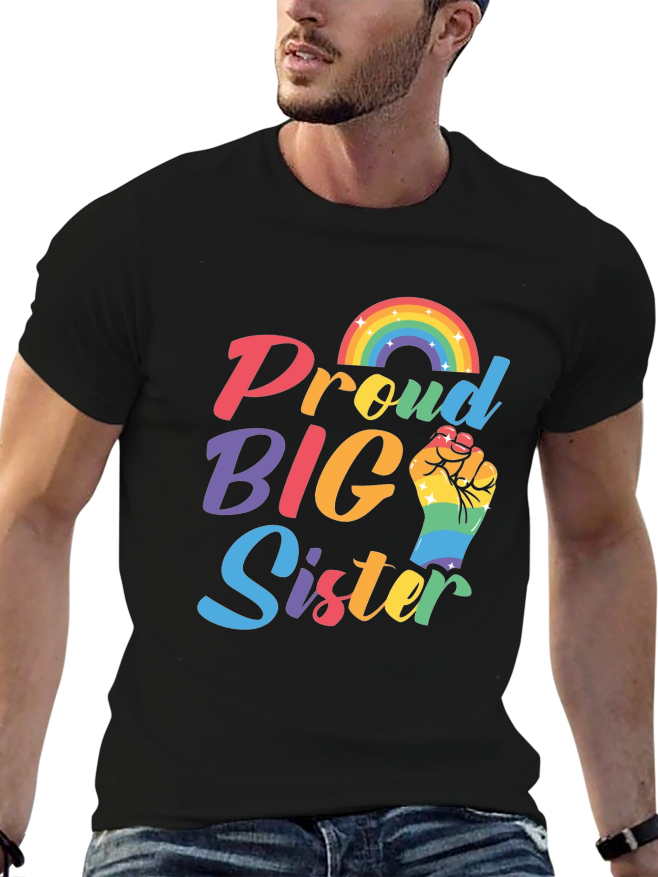 Proud Big Sister Rainbow Pride T-Shirt
