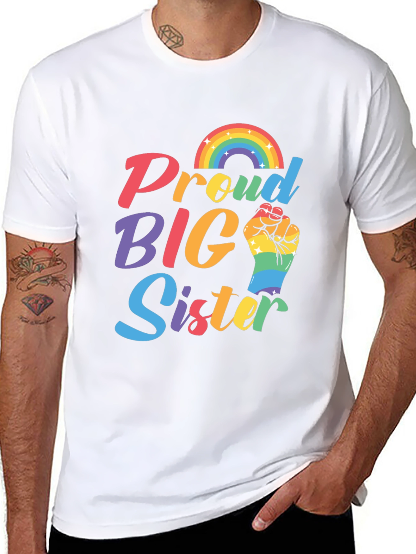 Proud Big Sister Rainbow Pride T-Shirt