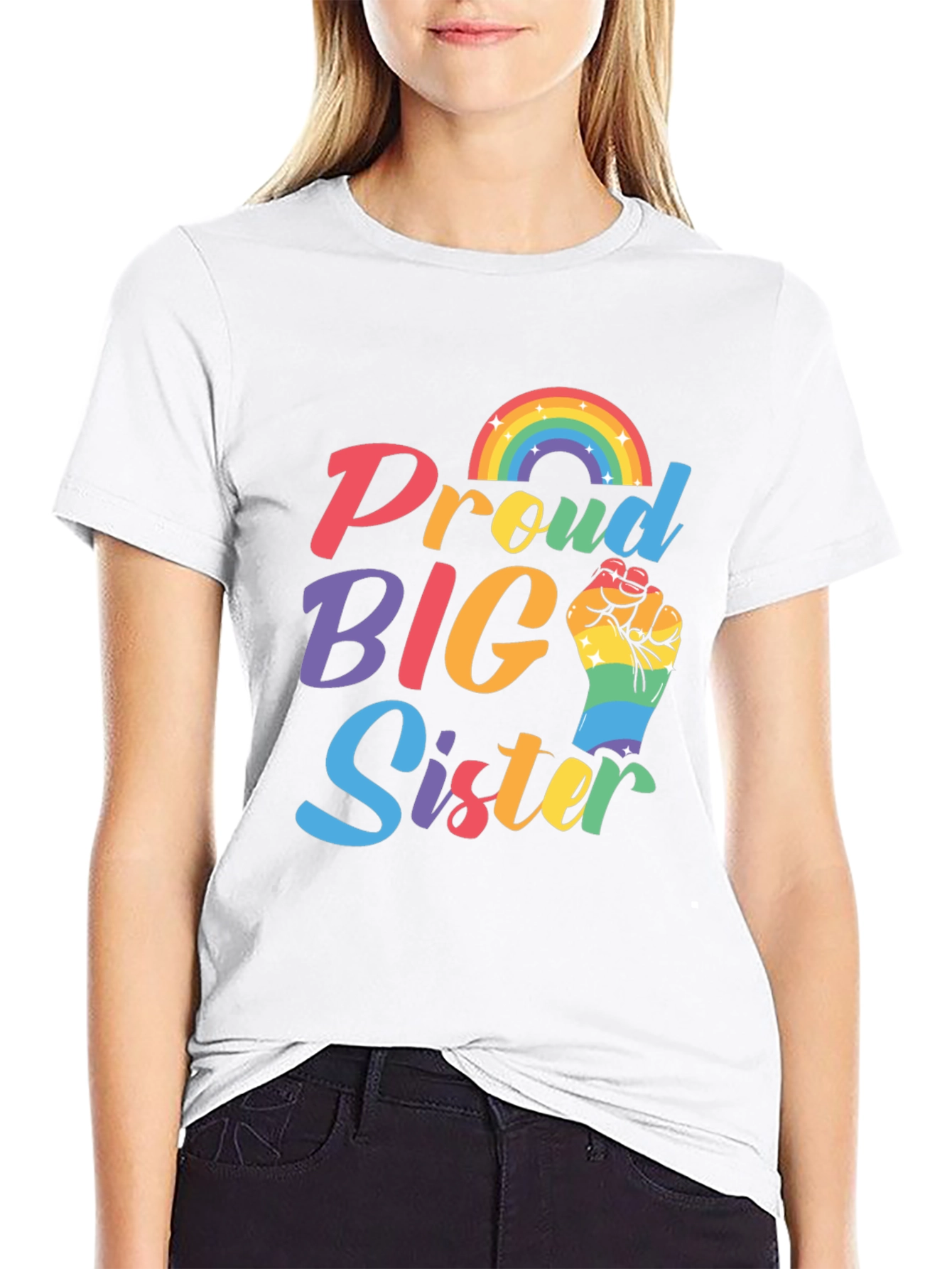 Proud Big Sister Rainbow Pride T-Shirt
