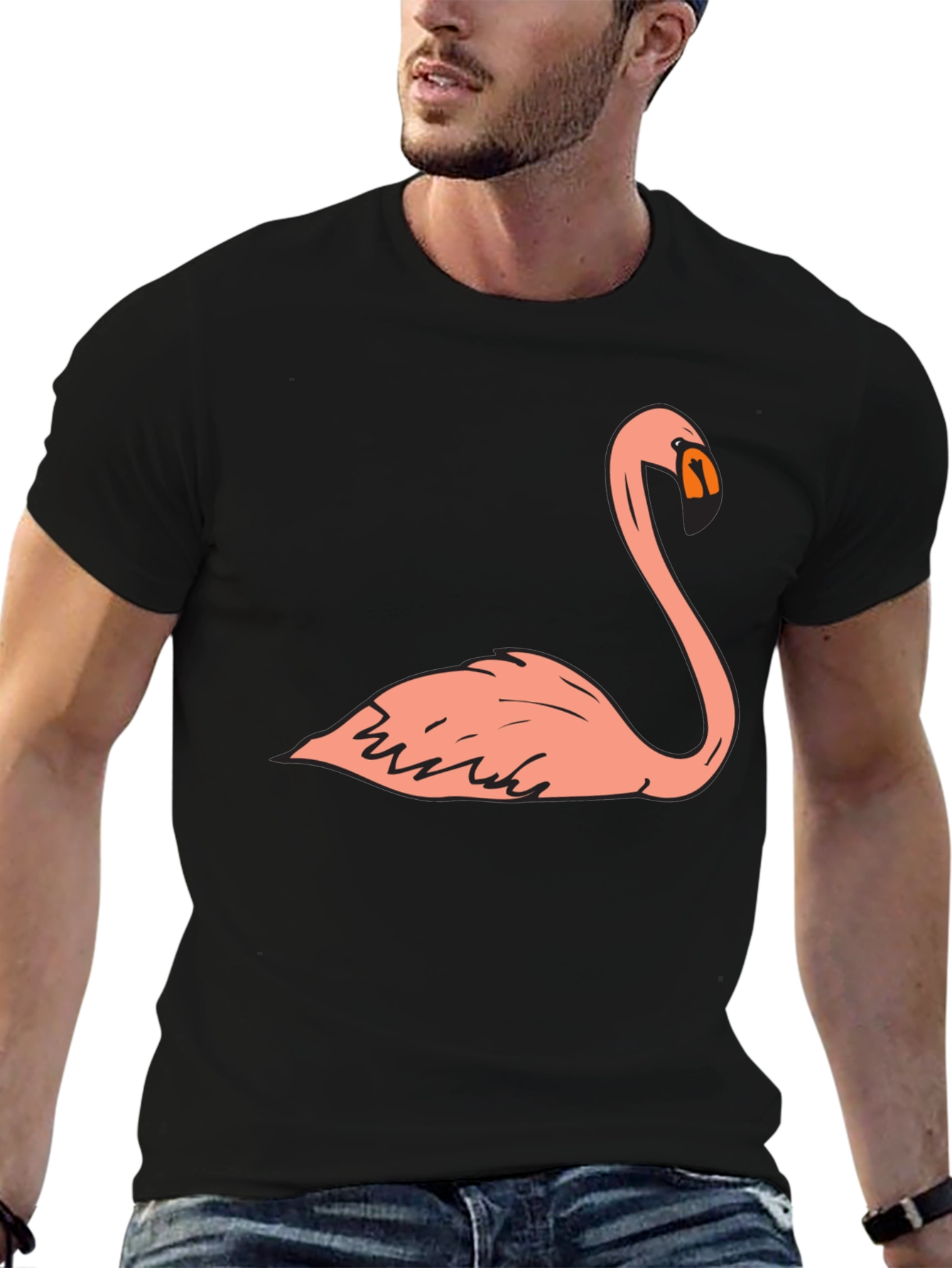 Flamingo Graphic T-Shirt - Mens Black Tee