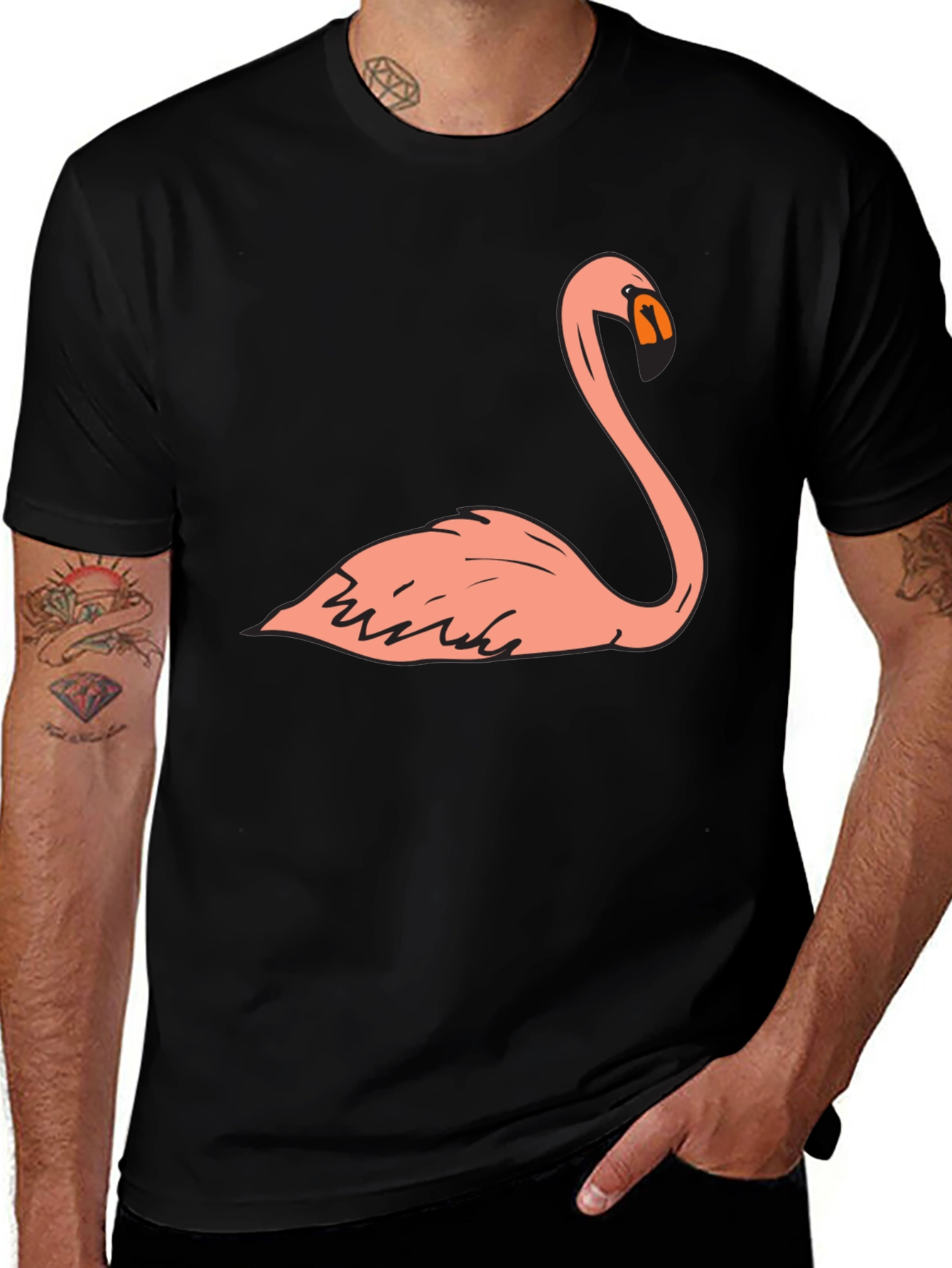 Flamingo Graphic T-Shirt - Mens Black Tee