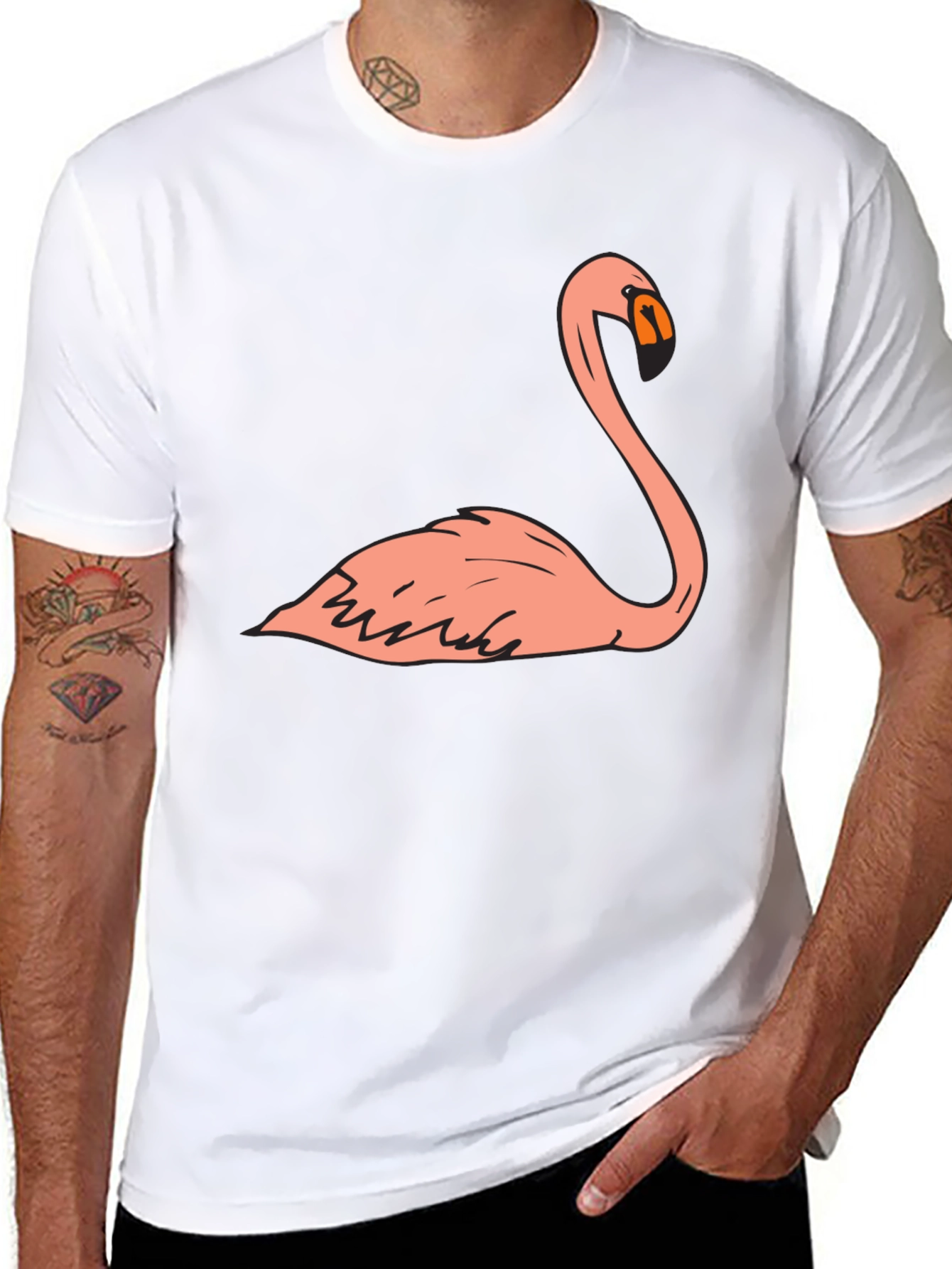 Flamingo Graphic T-Shirt - Mens Black Tee