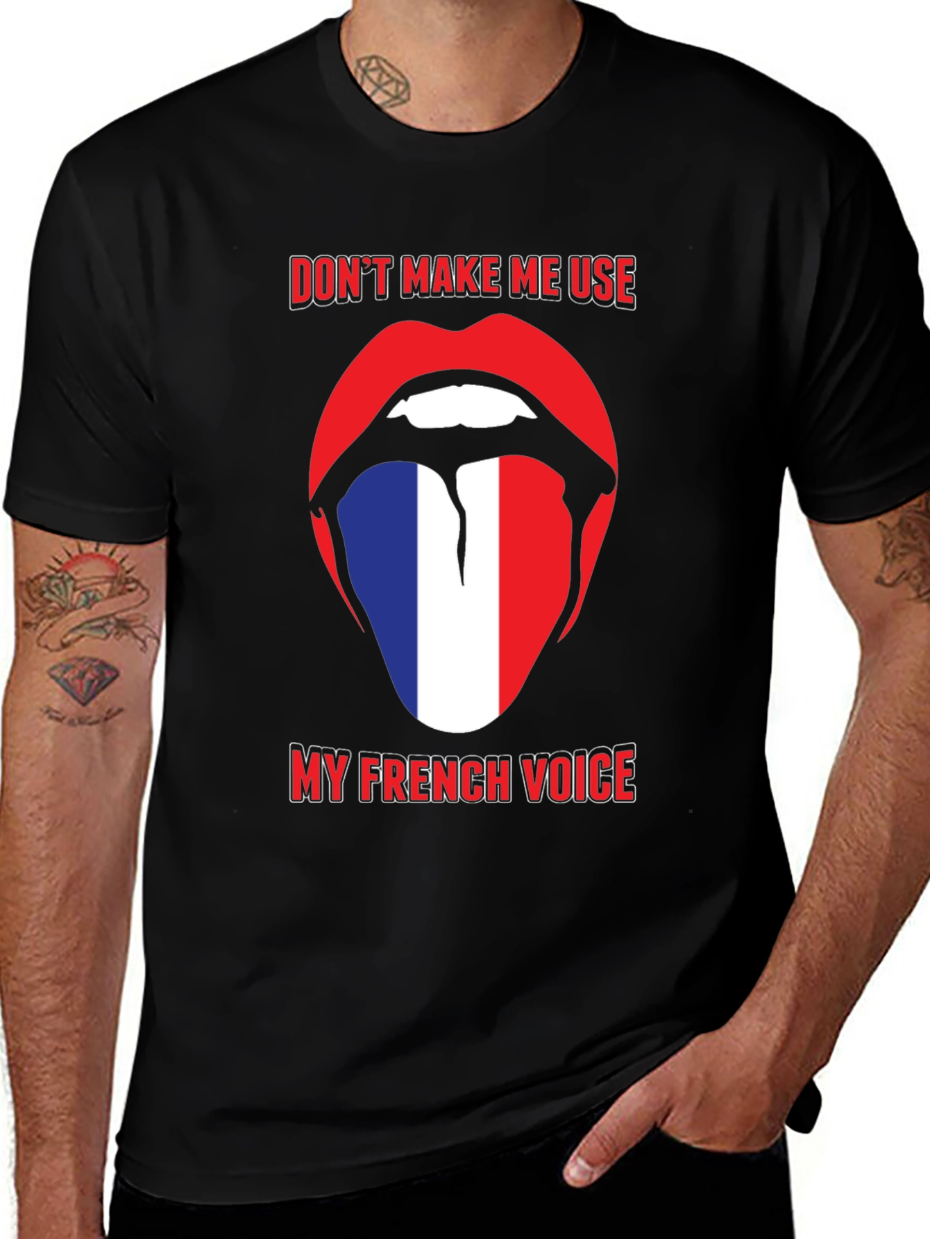Funny French Voice Tongue T-Shirt