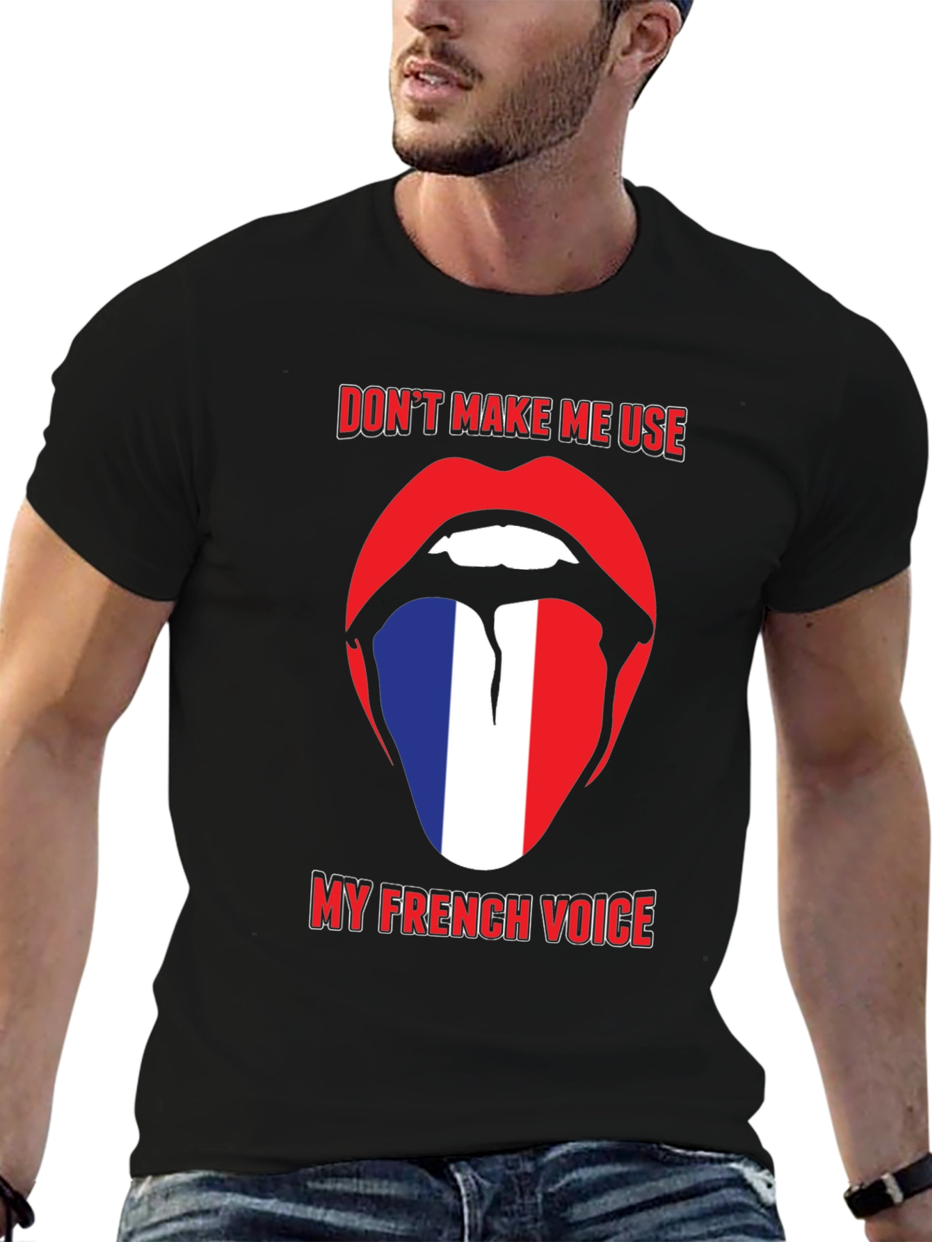 Funny French Voice Tongue T-Shirt