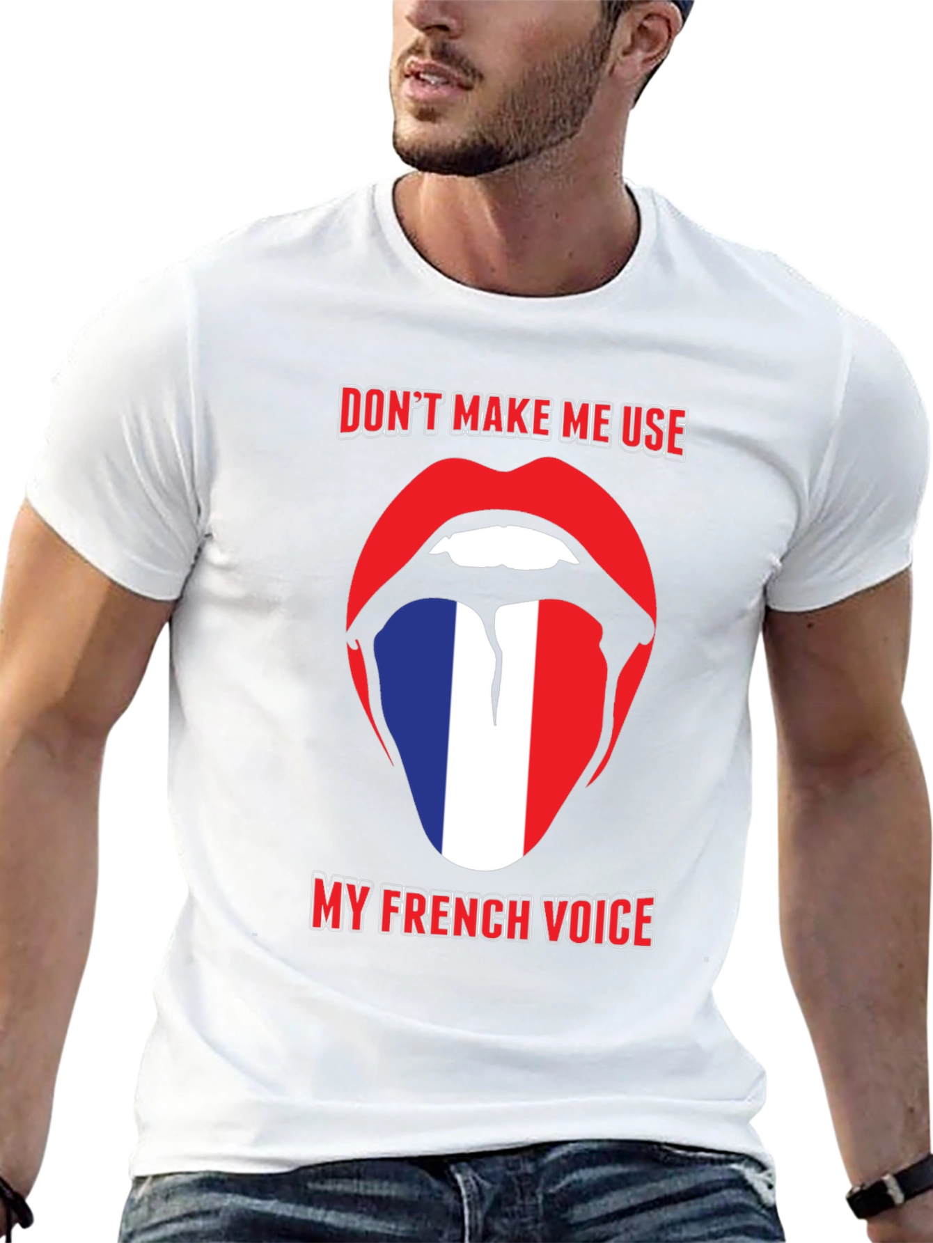 Funny French Voice Tongue T-Shirt