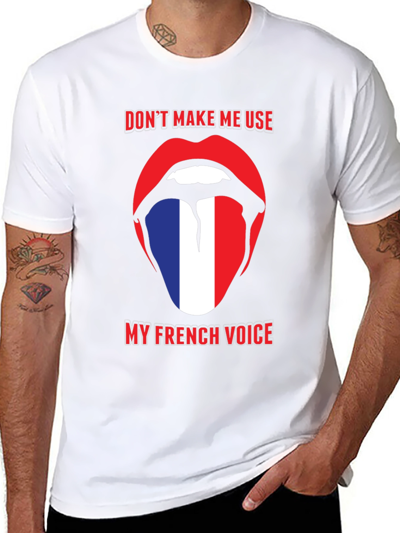Funny French Voice Tongue T-Shirt