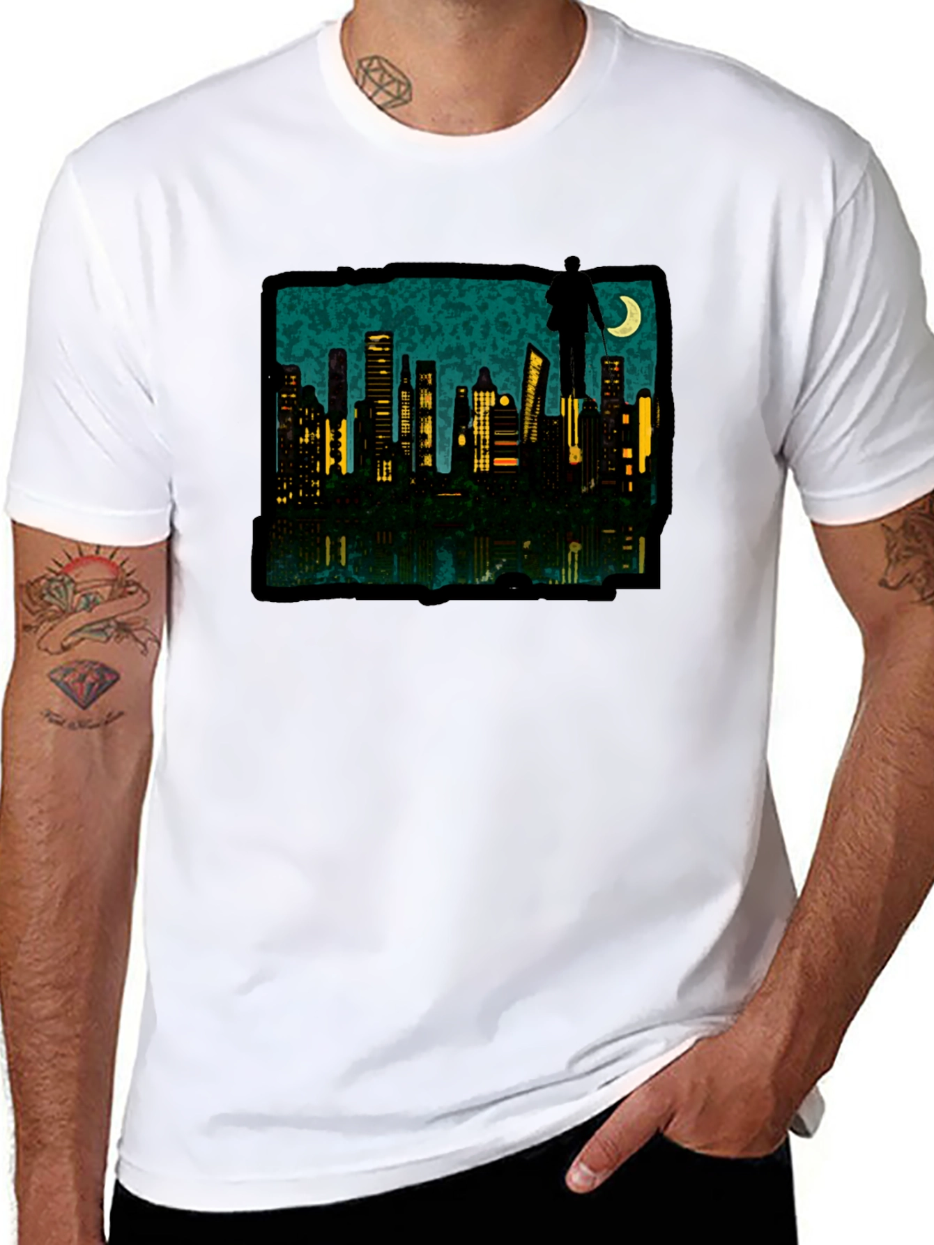 Cityscape Silhouette Graphic Tee