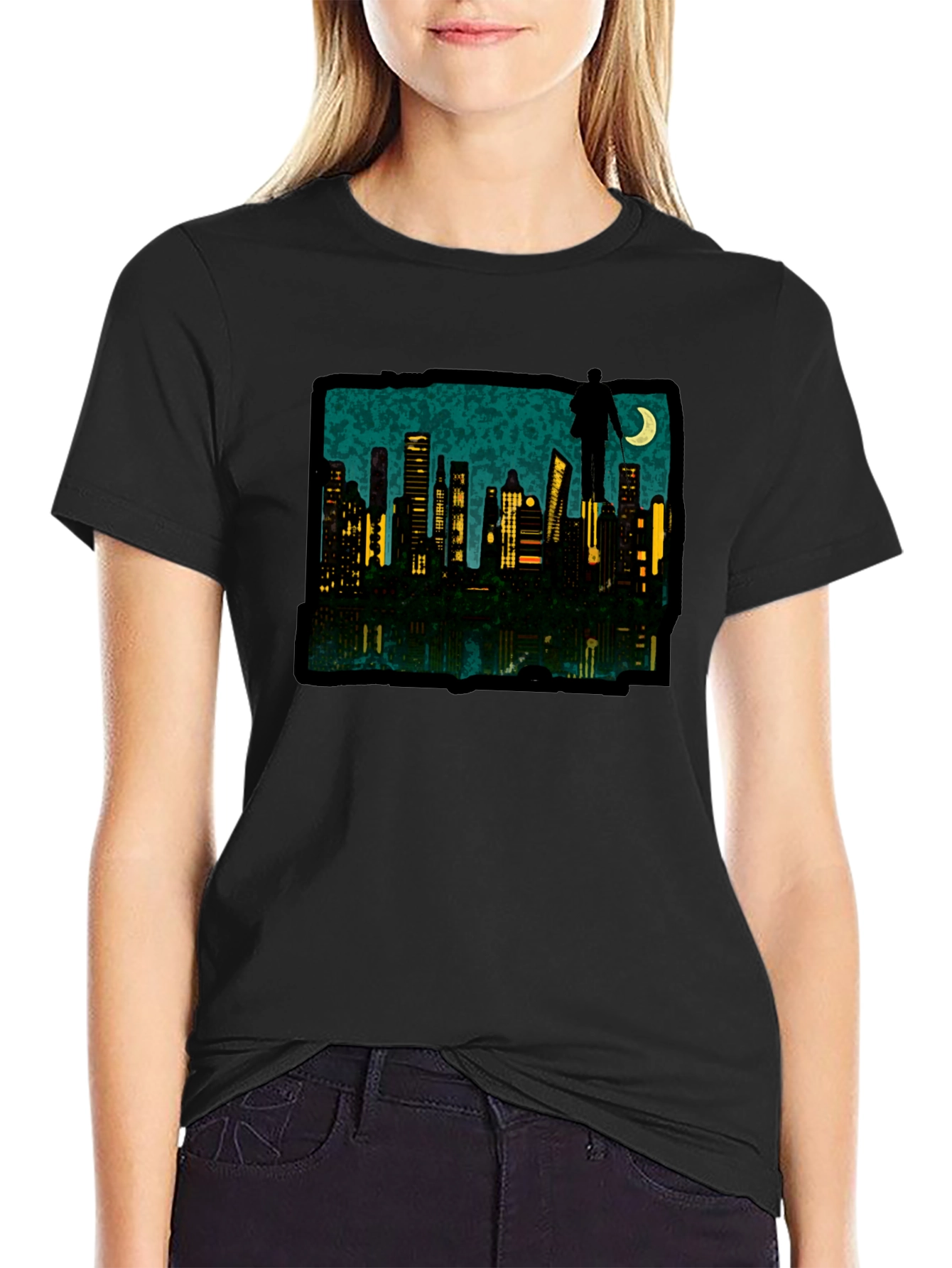 Cityscape Silhouette Graphic Tee