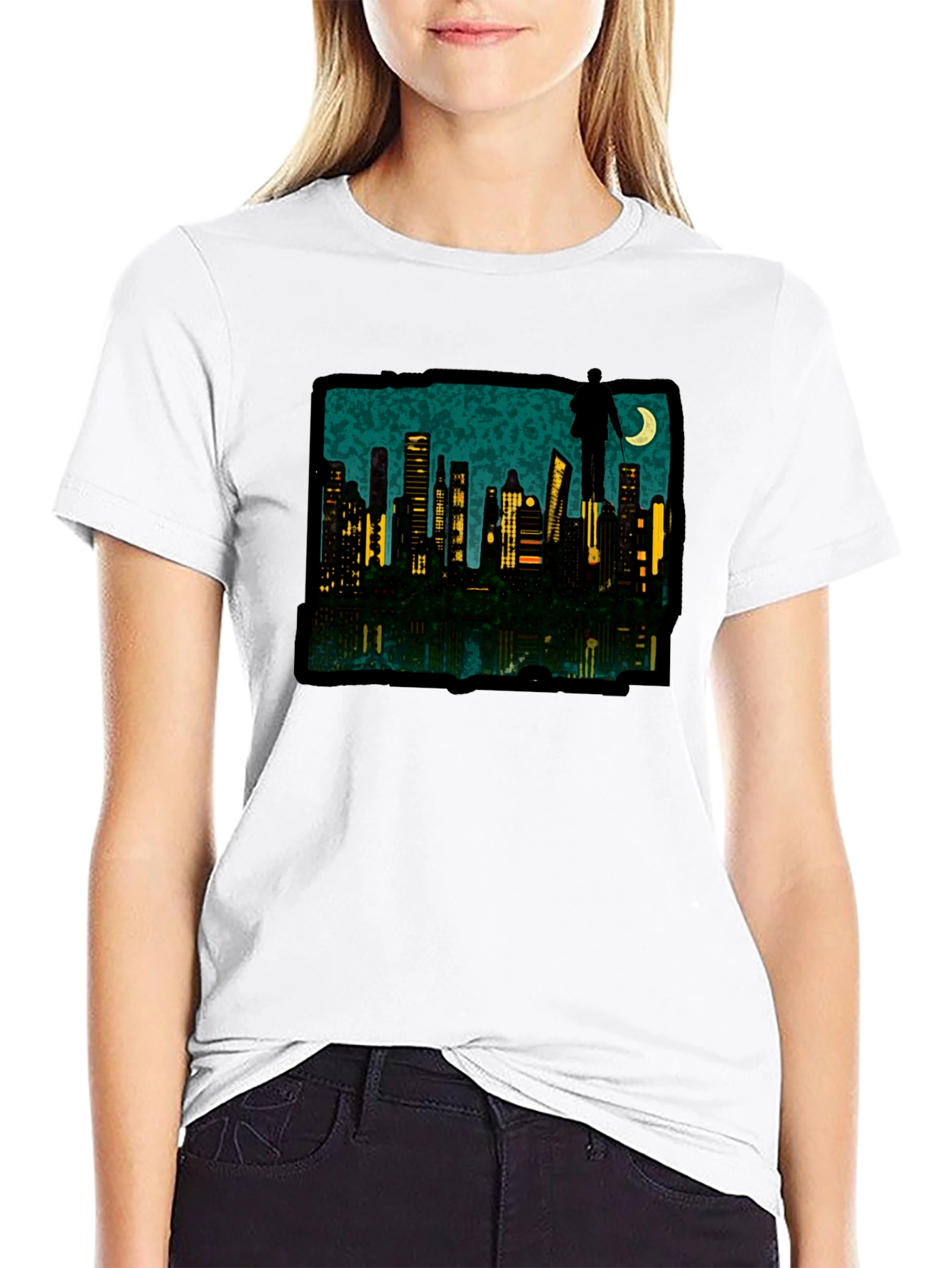 Cityscape Silhouette Graphic Tee