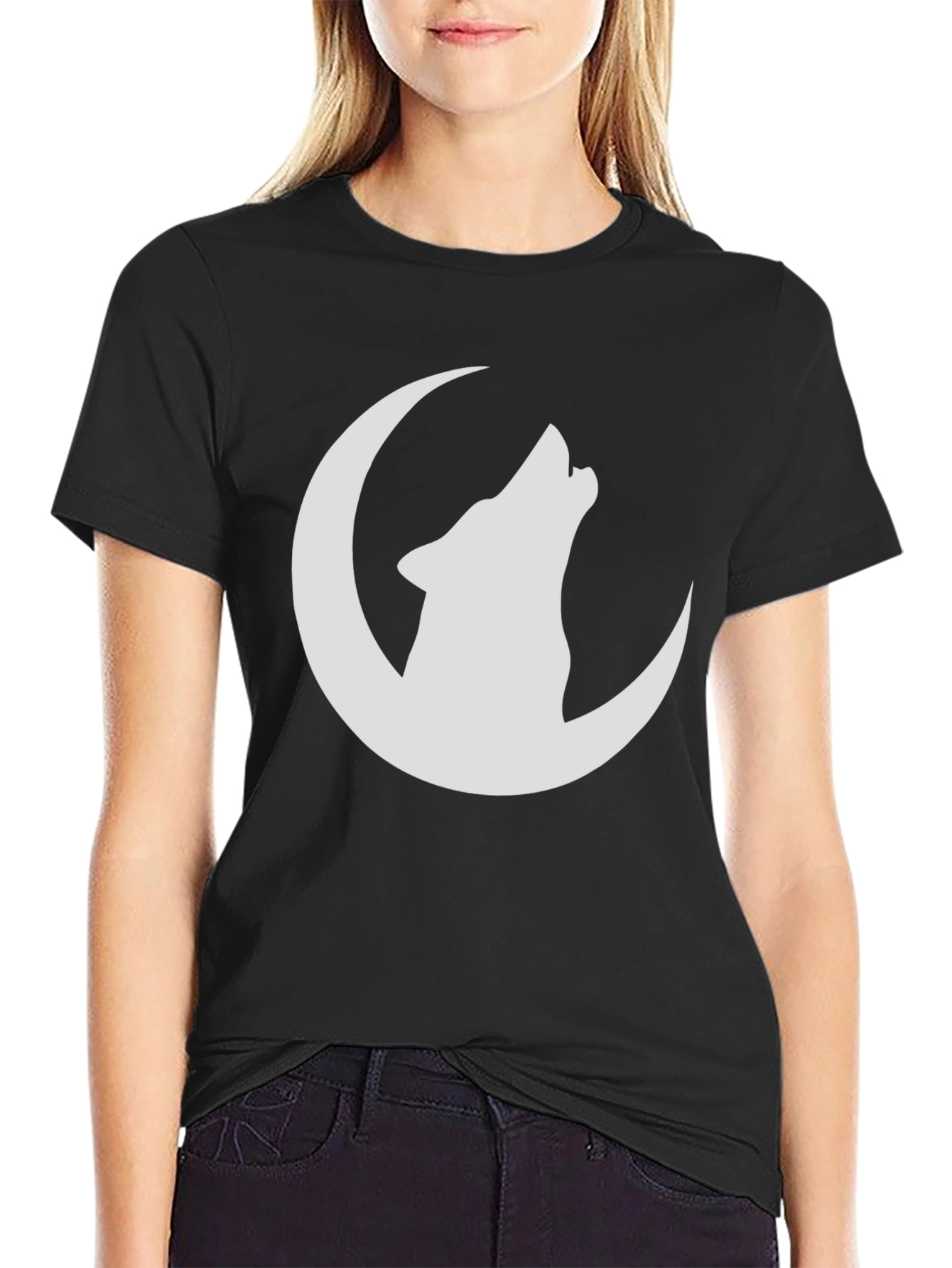 Wolf Moon Graphic Tee - Stylish Black T-Shirt