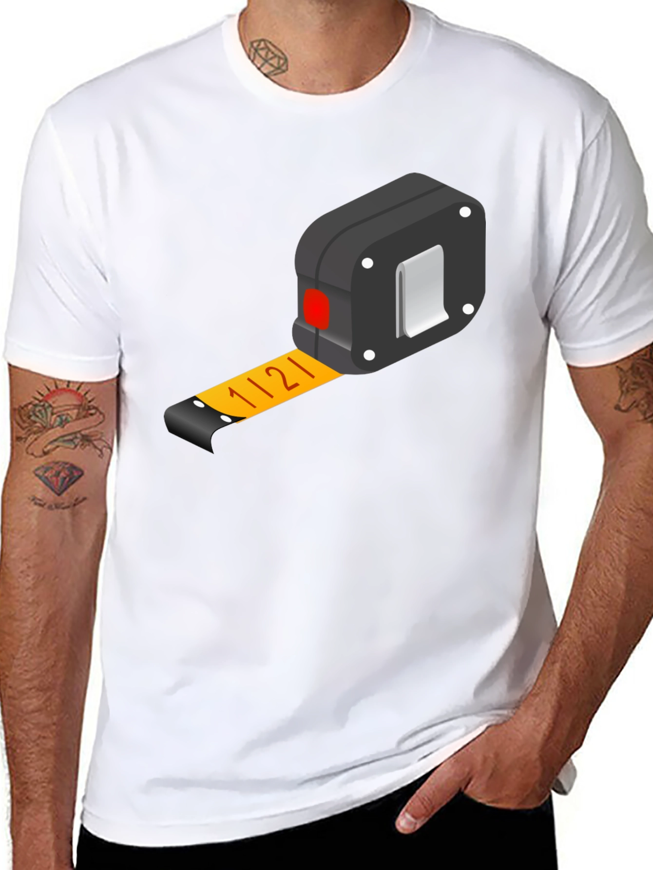 Measure Up: Novelty Tape Measure Graphic Tee