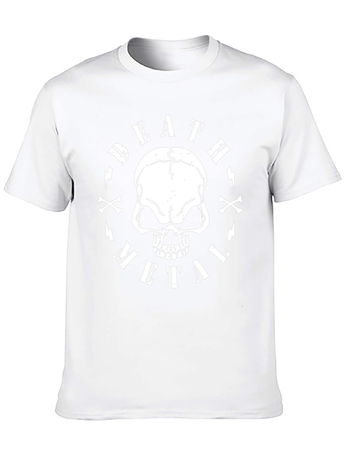 Death Metal Skull Graphic Tee - Black Cotton T-Shirt