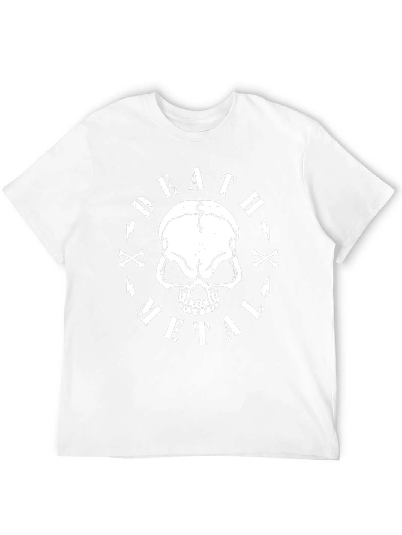 Death Metal Skull Graphic Tee - Black Cotton T-Shirt